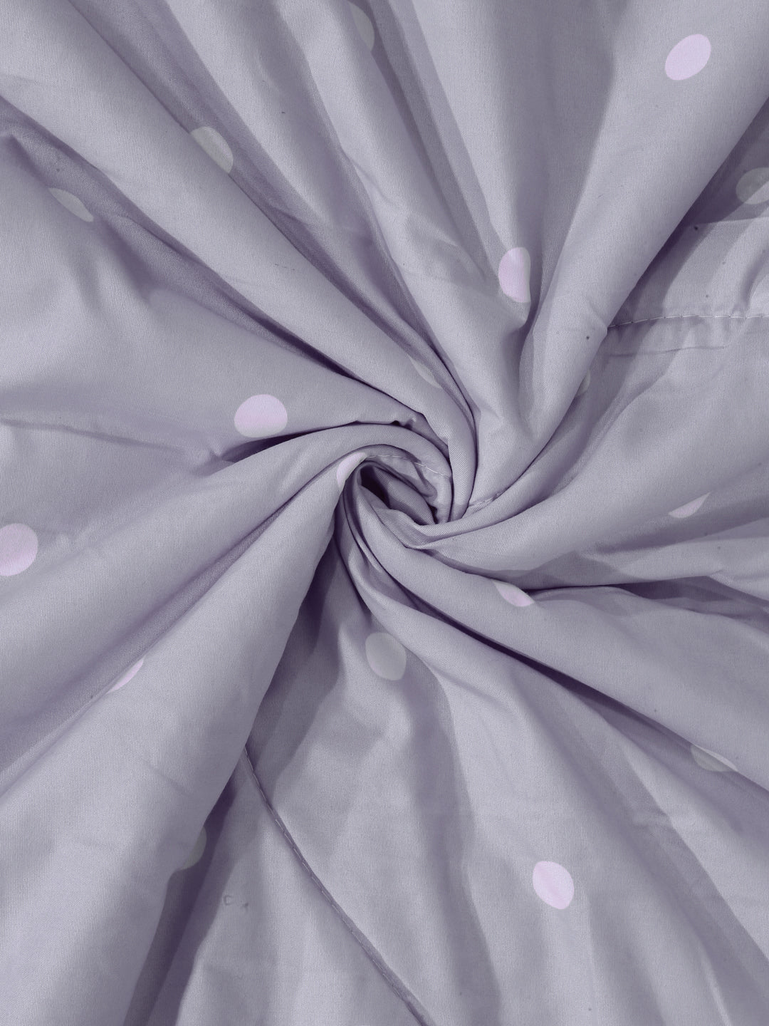 Arrabi Grey Polka dot TC Cotton Blend Double Size Comforter Bedding Set with 2 Pillow Cover