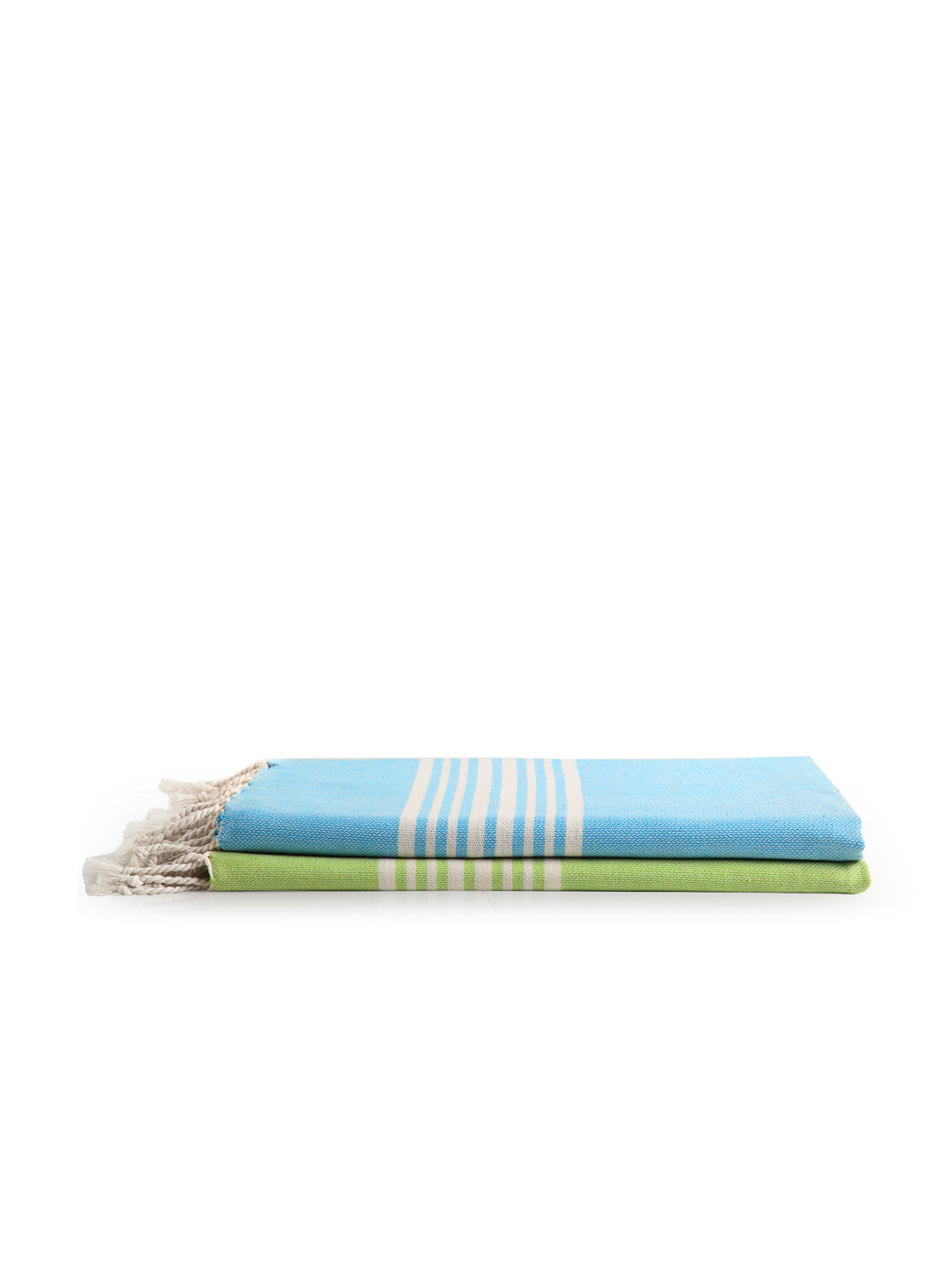 Arrabi Multi Solid Handwoven Cotton Bath Towel (Set of 2 ) (150 X 75 Cm)