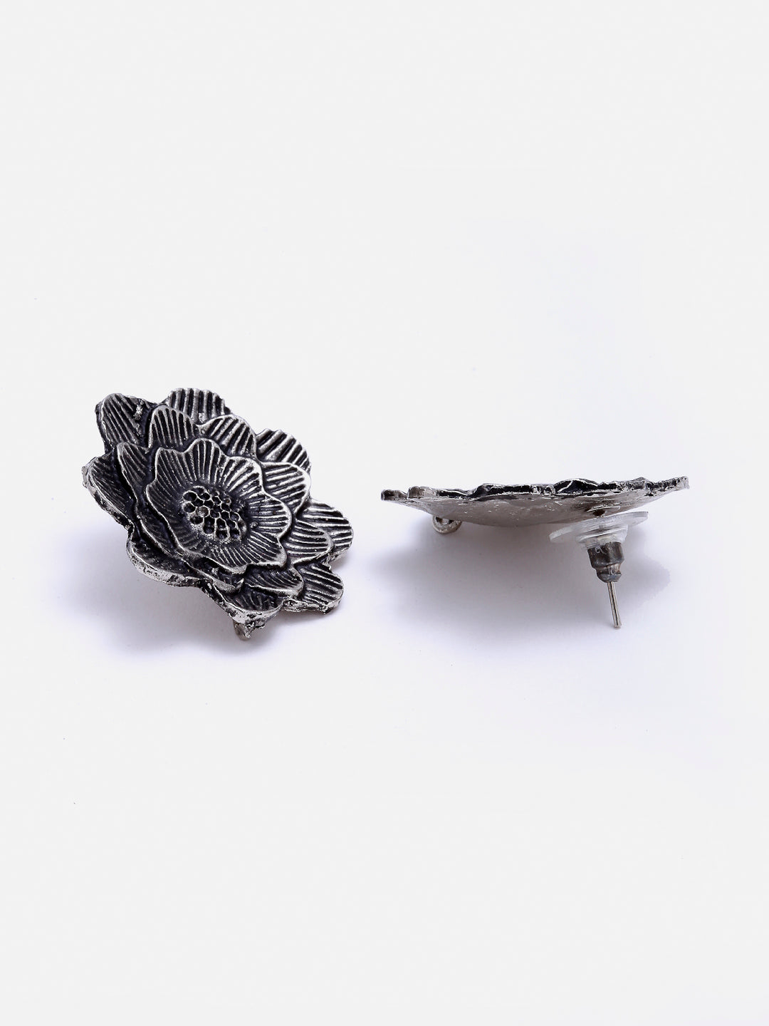 Arrabi Metallic Oxidised Jewellery Set with 2 Earrings (40 cm)