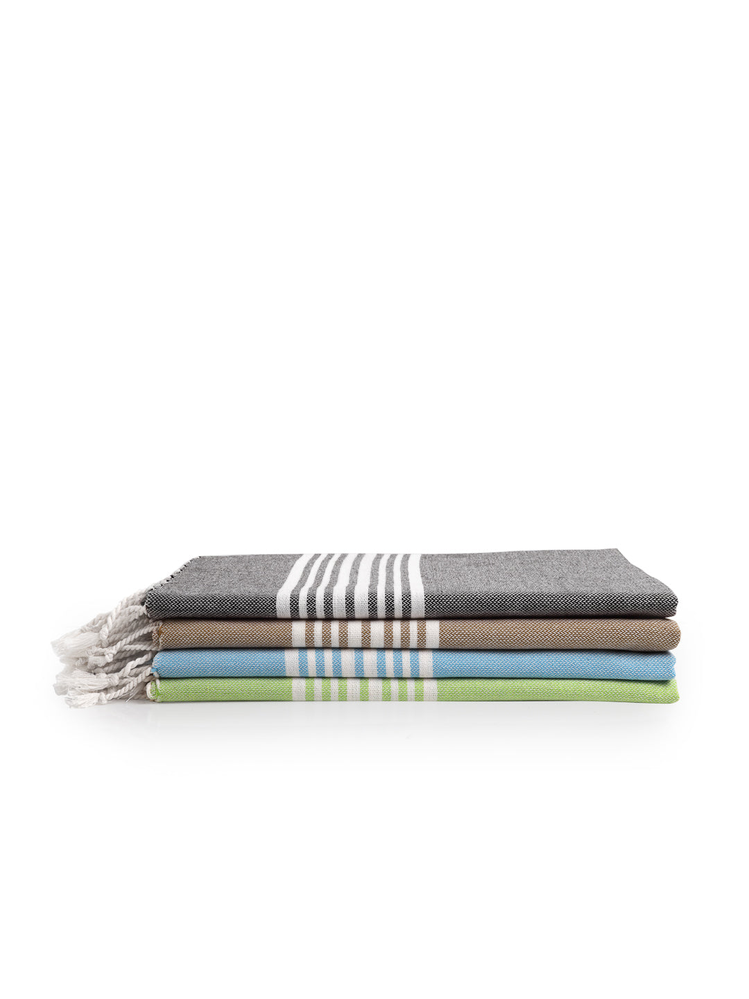 Arrabi Multi Solid Handwoven Cotton Bath Towel (Set of 4 ) (150 X 75 Cm)