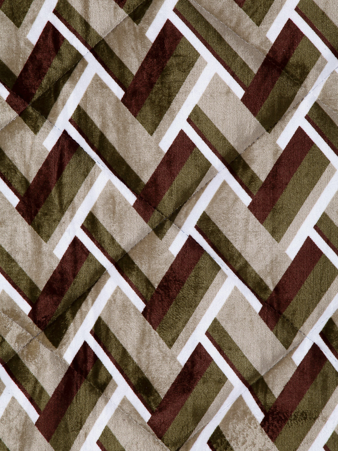 Arrabi Brown Geometric Polyester King Size 950 GSM Double Quilt (220 X 210 cm)