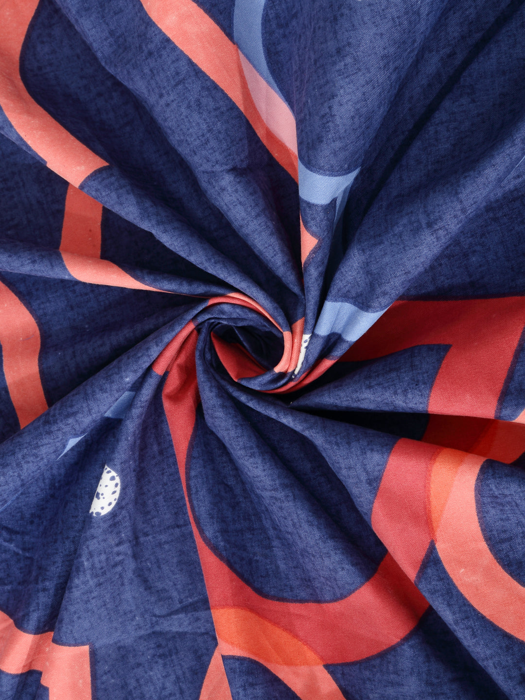 Arrabi Blue Graphic TC Cotton Blend Single Size Bedsheet with 1 Pillow Cover ( 220 X 150 cm)