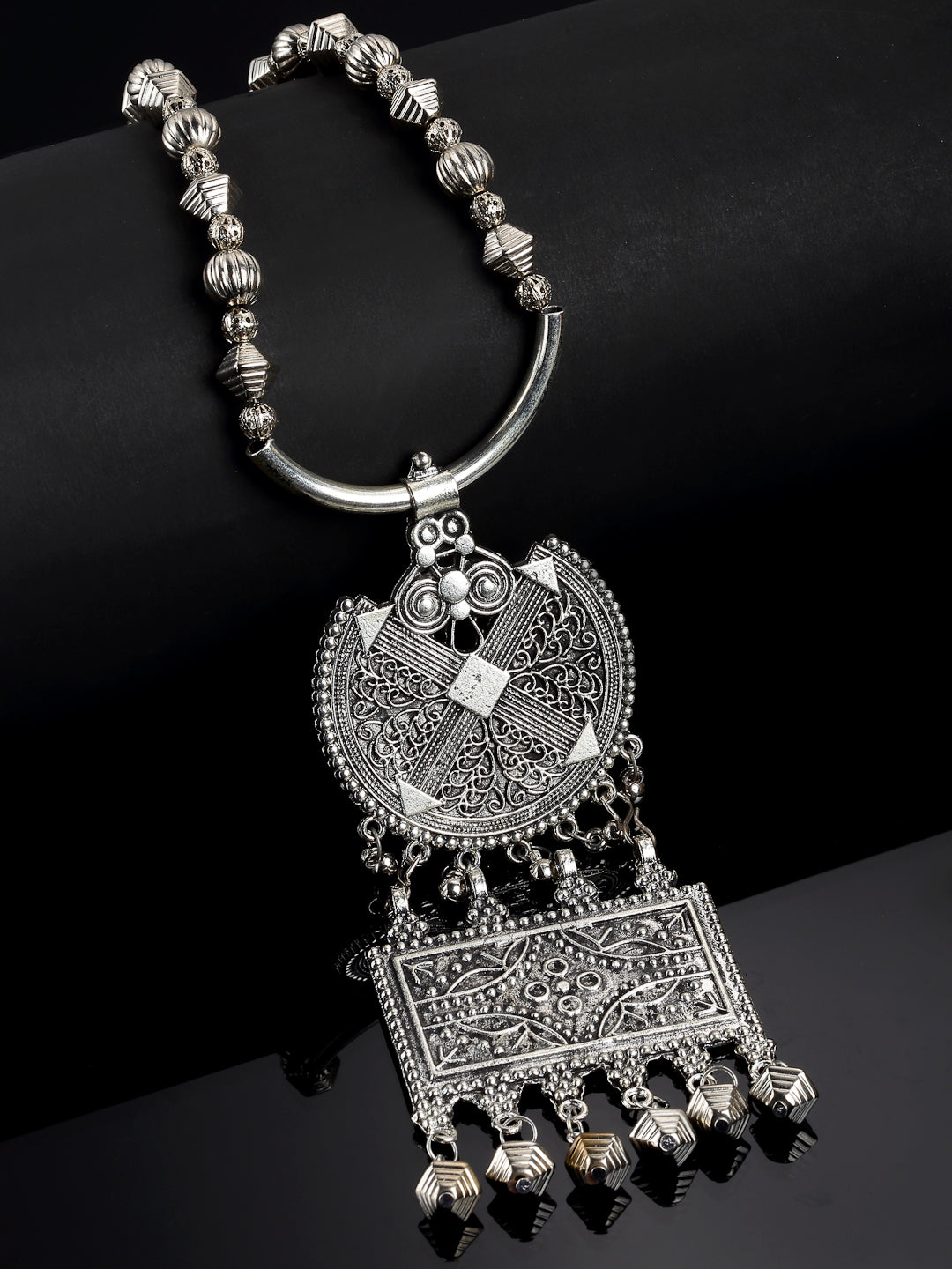 Arrabi Metallic Oxidised Necklace (30 cm)
