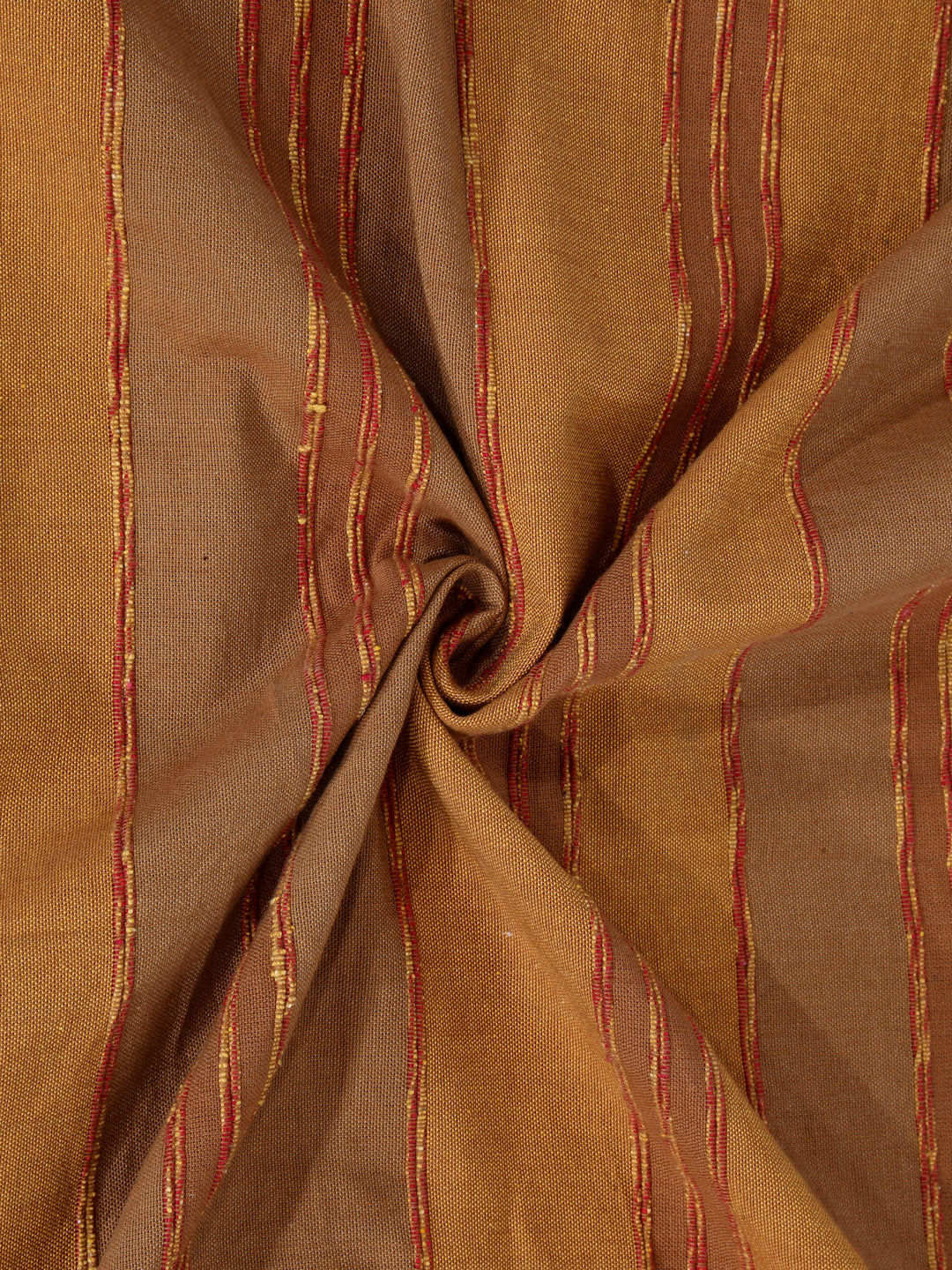 Arrabi Brown Stripes Handwoven Cotton King Size Bedsheet with 2 Pillow Covers (260 X 250 cm)