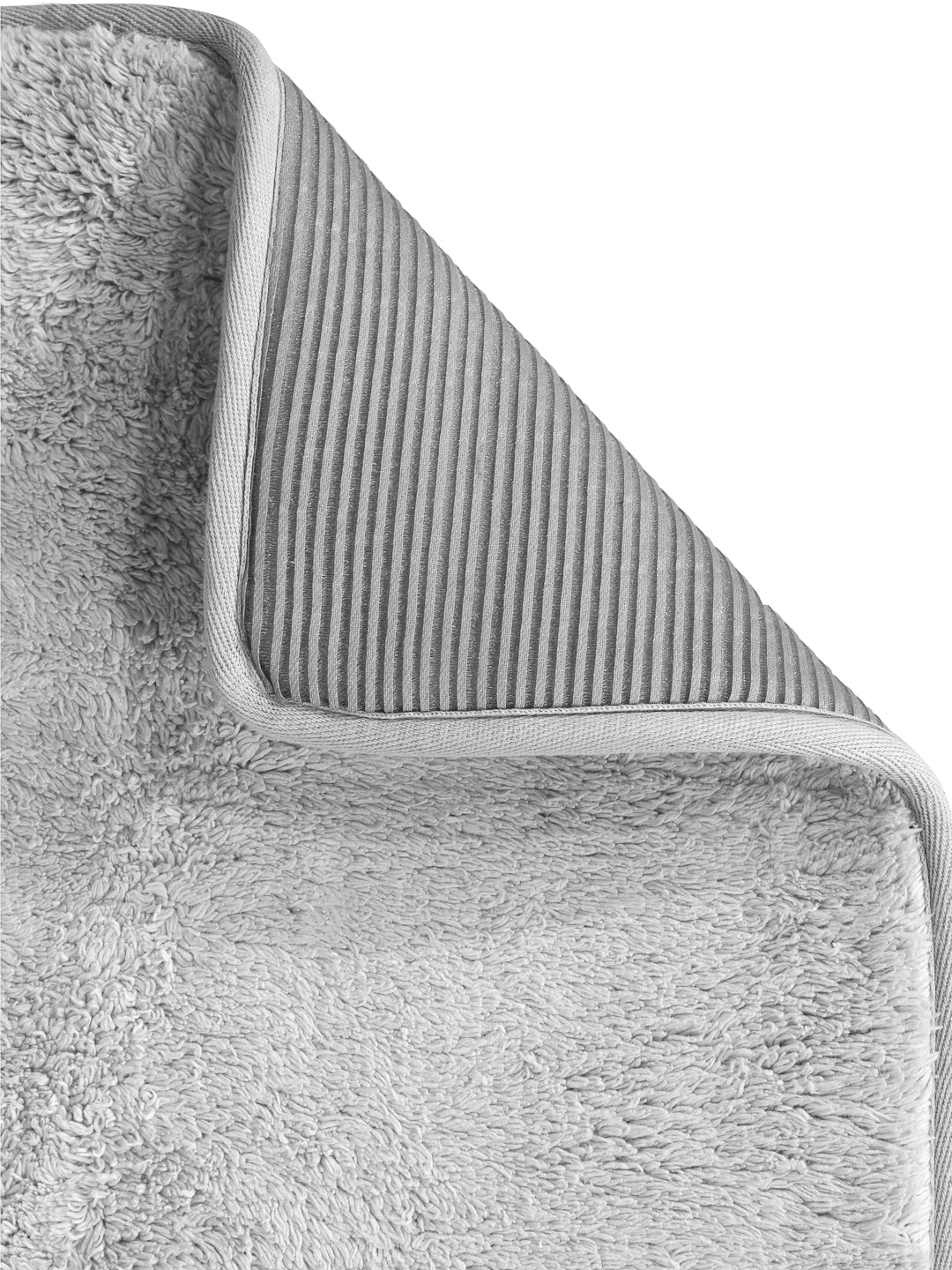 Arrabi Grey Solid Polyester Full Size Foam Bath Mat (85 X 50 cm)