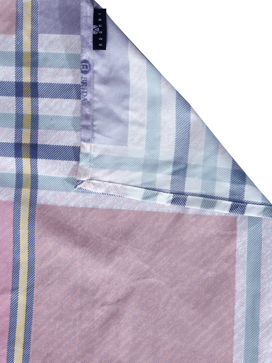 Arrabi Multi Checks TC Cotton Blend King Size Bedsheet with 2 Pillow Covers (250 X 215 cm)