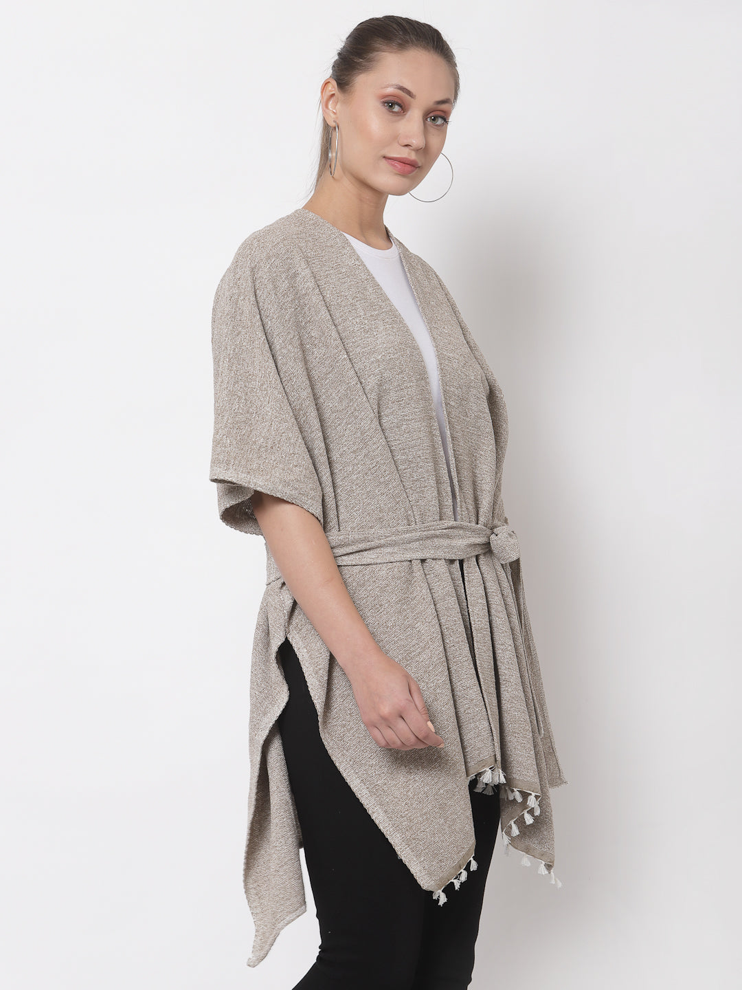Arrabi Multi Solid Cotton Chenille Full Size 2 Shrug with Belt (Pack of 2) (160 x 100 cm)