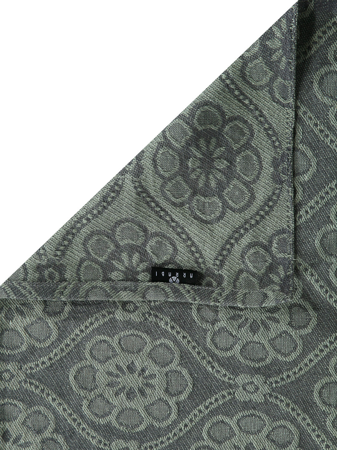 Arrabi Grey Floral Handwoven Cotton Single Size Bedsheet with 1 Pillow Cover (230 X 150 cm)