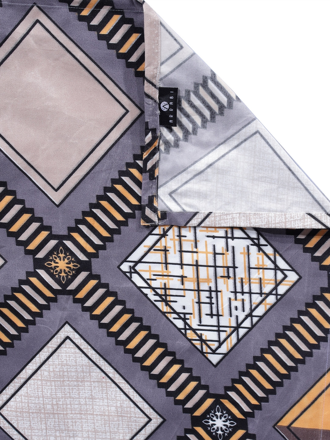 Arrabi Grey Geometric TC Cotton Blend Double Size Comforter Bedding Set with 2 Pillow Cover