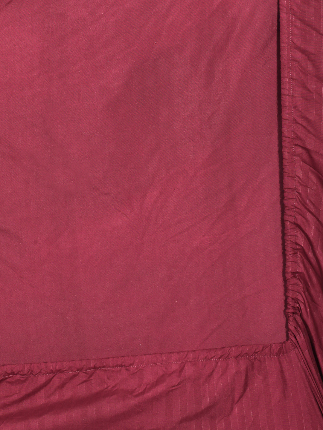 Arrabi Red Stripes TC Cotton Blend Single Size Fitted Bedsheet with 1 Pillow Cover (220 X 150 cm)