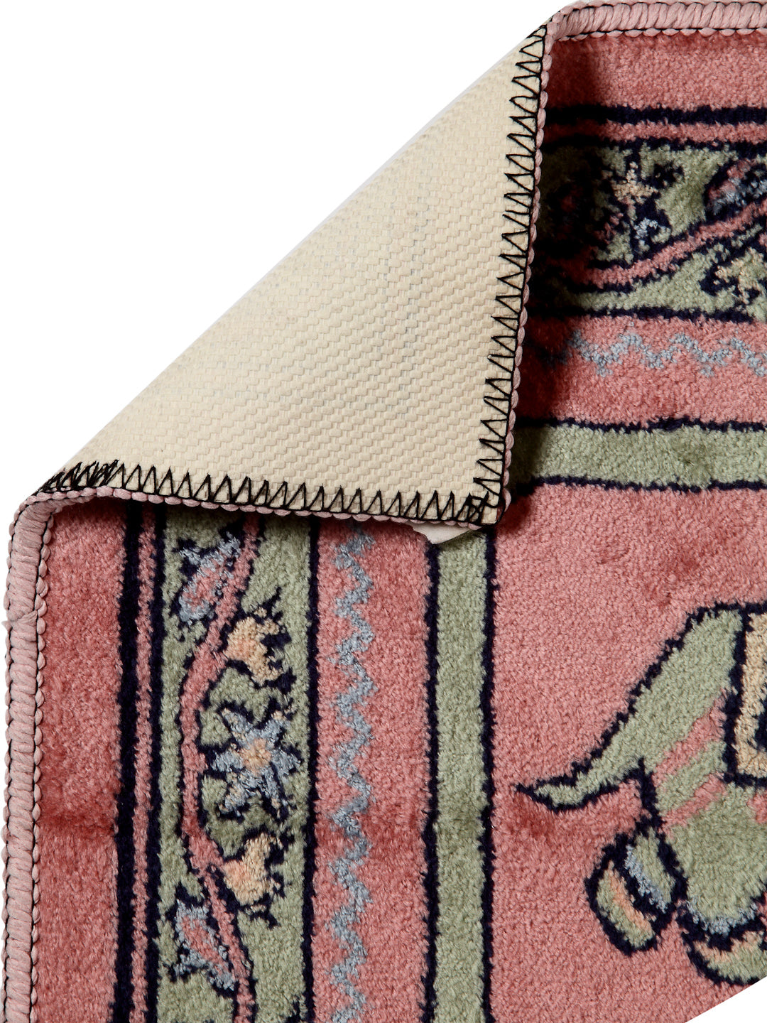 Arrabi Pink Indian Synthetic Full Size Floor Mat (60 X 40 cm) (Pack of 2)