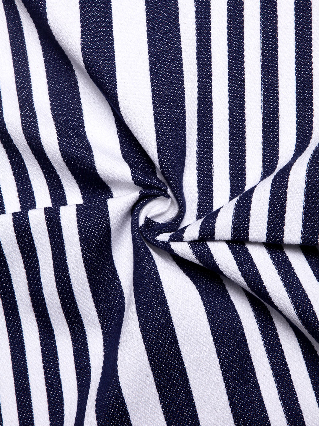 Arrabi Blue Stripes Handwoven Cotton Hand Towel (Set of 5) (85 X 35 cm)