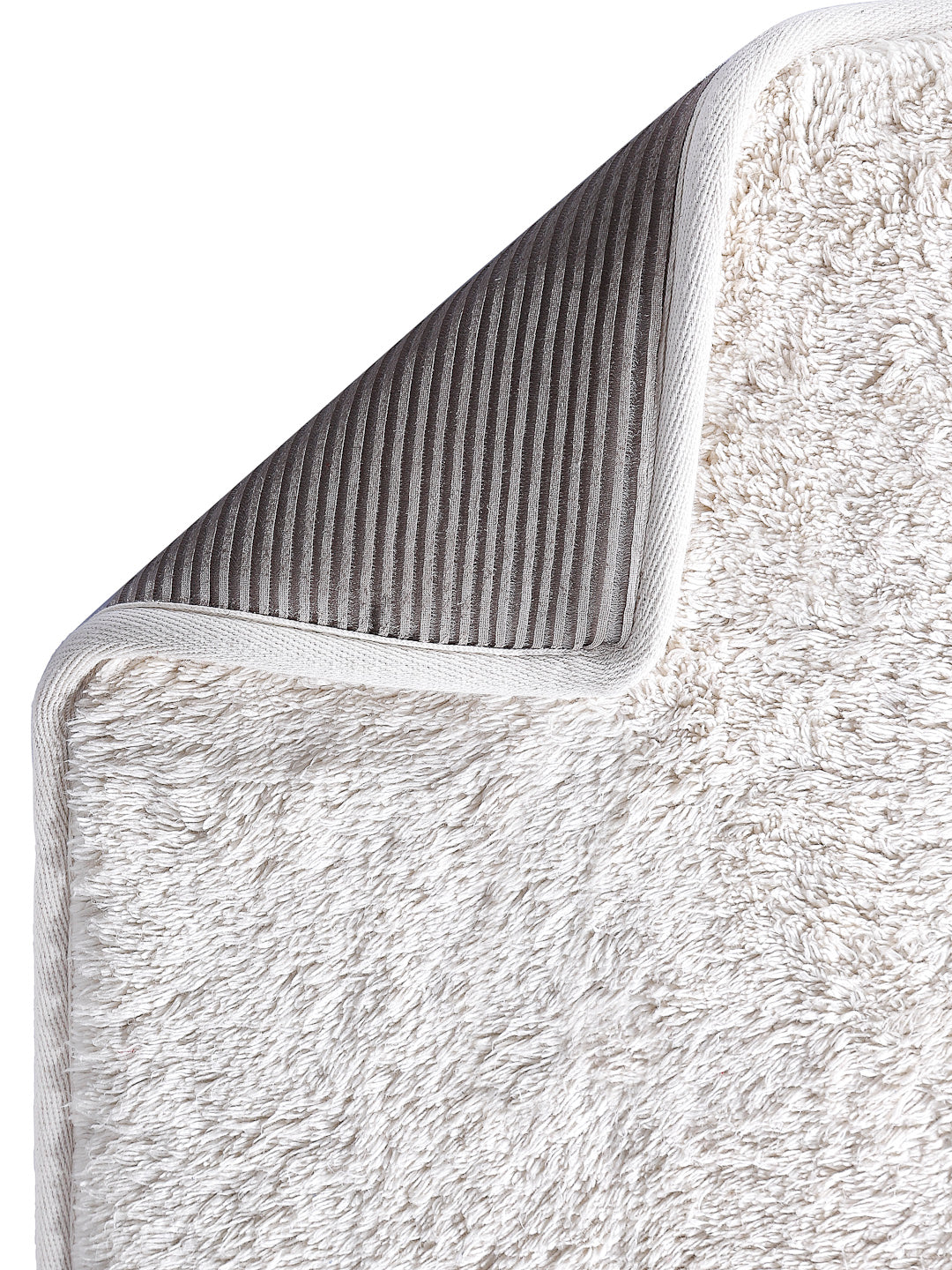 Arrabi Cream Solid Polyester Full Size Foam Bath Mat (85 X 50 cm)
