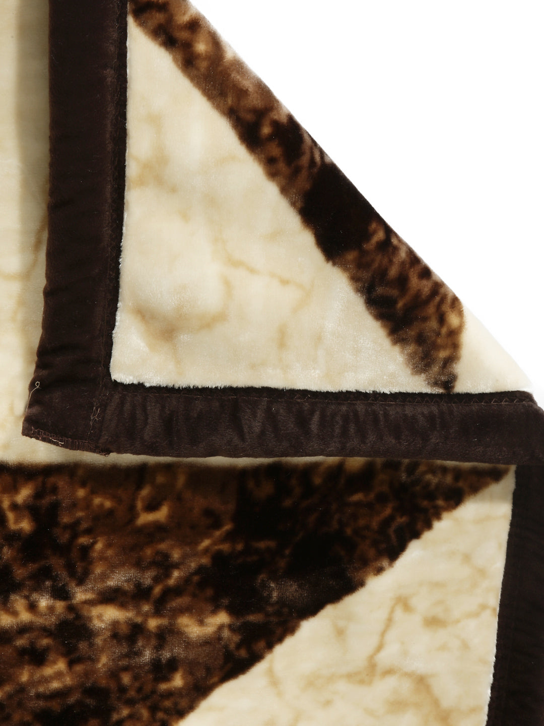 Arrabi Brown Abstract Wool Blend 1100 GSM Full Size Double Bed Blanket (230 X 200 cm)