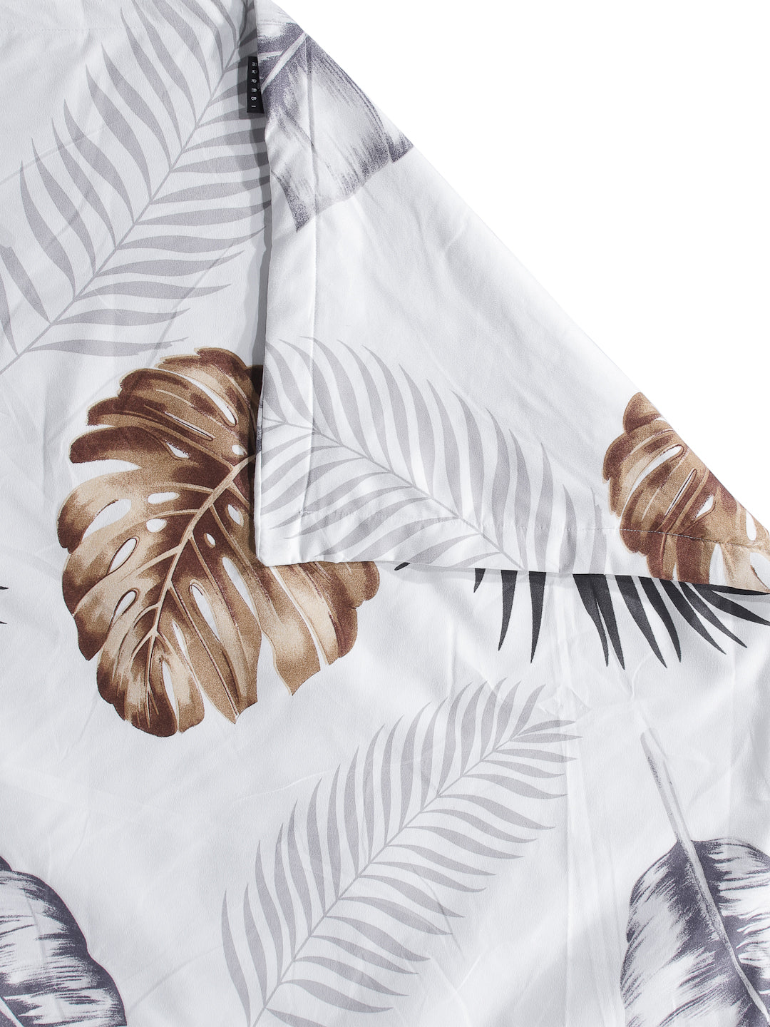 Arrabi White Leaf TC Cotton Blend 350 GSM Double Size Comforter (240 x 215 cm)