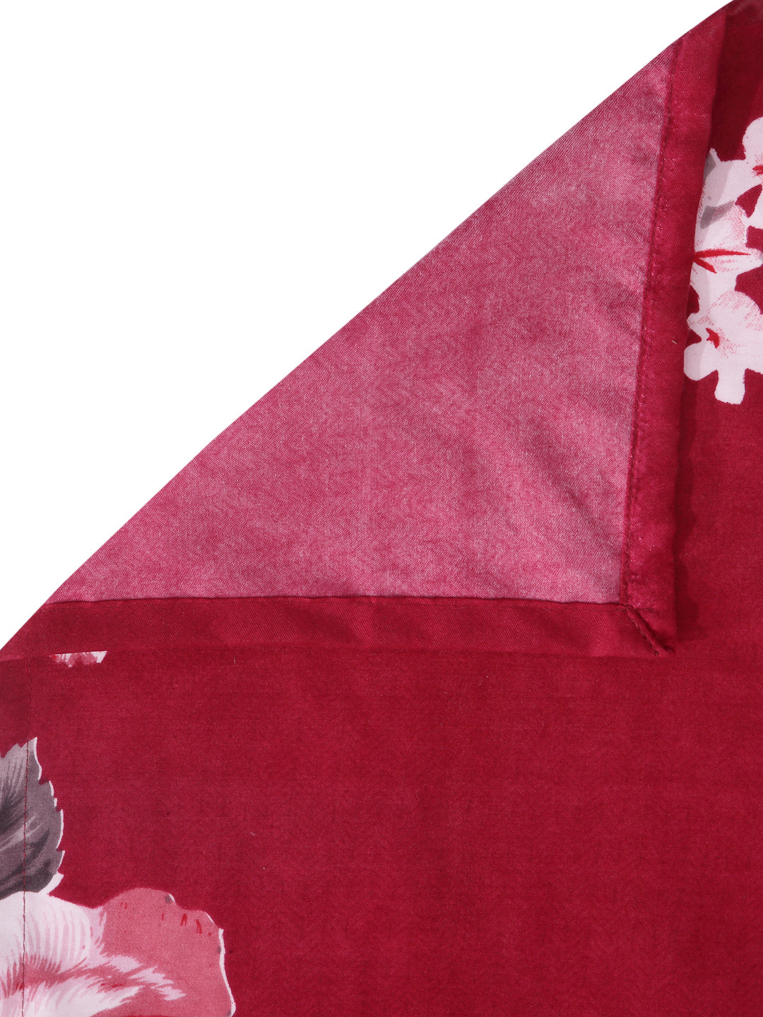 Arrabi Red Floral TC Cotton Blend Double King Size Bedsheet with 2 Pillow Covers (270 x 260 cm)