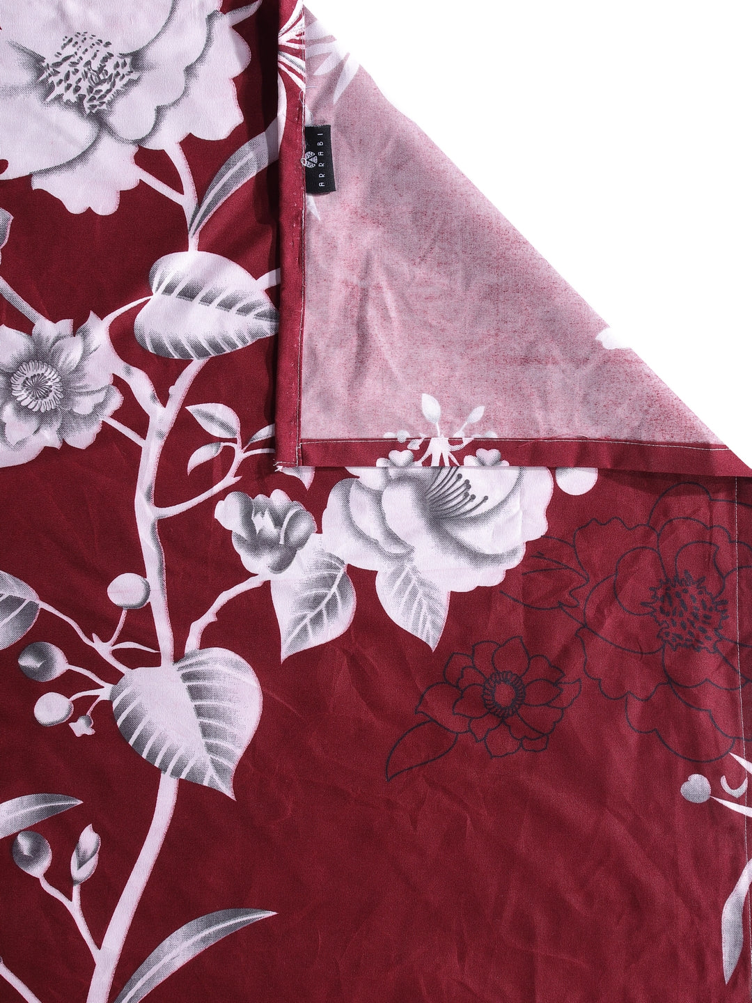 Arrabi Red Floral TC Cotton Blend Double Size Comforter Bedding Set with 2 Pillow Cover