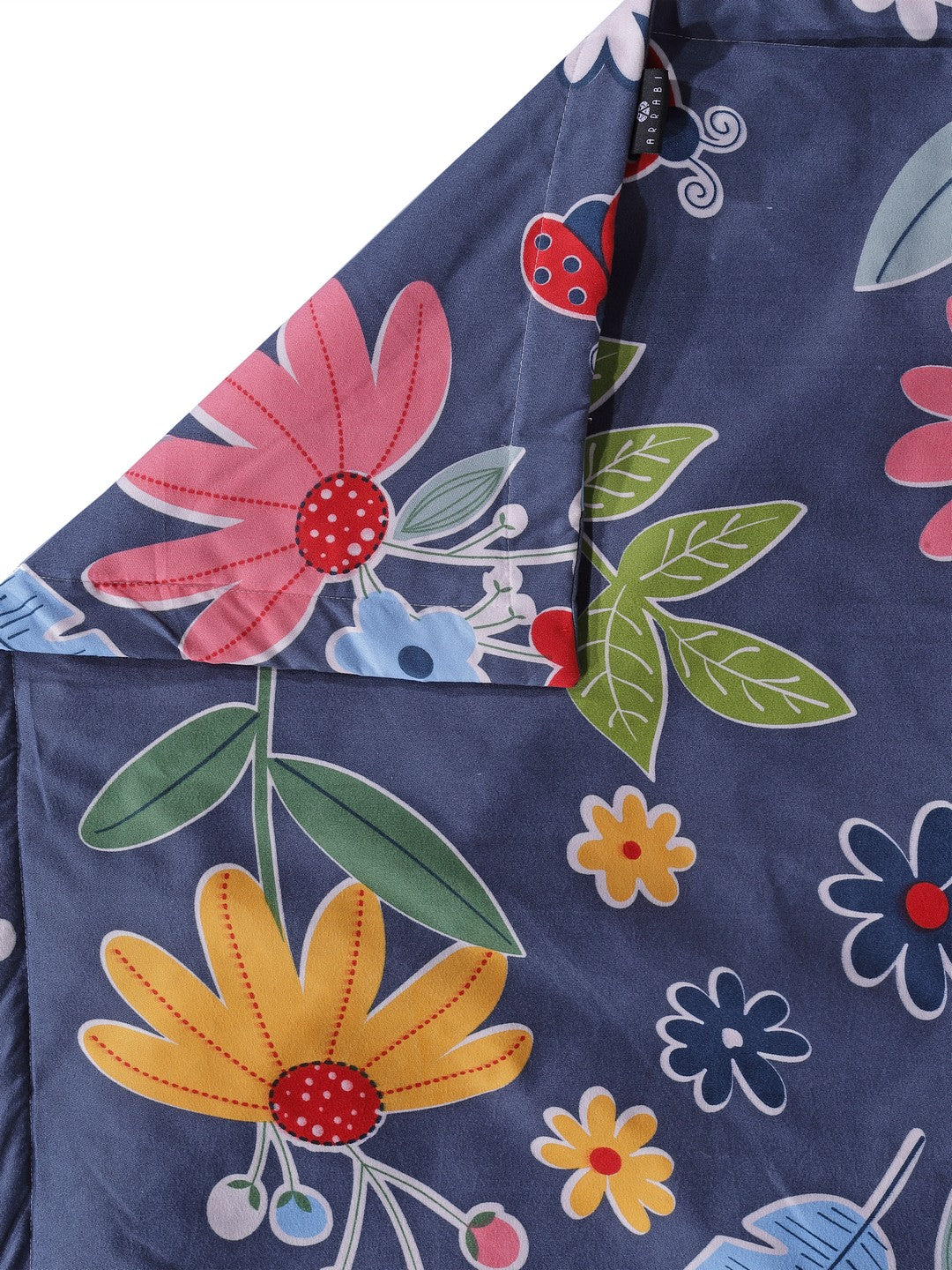 Arrabi Grey Floral TC Cotton Blend 350 GSM Double Size Comforter (240 x 215 cm)