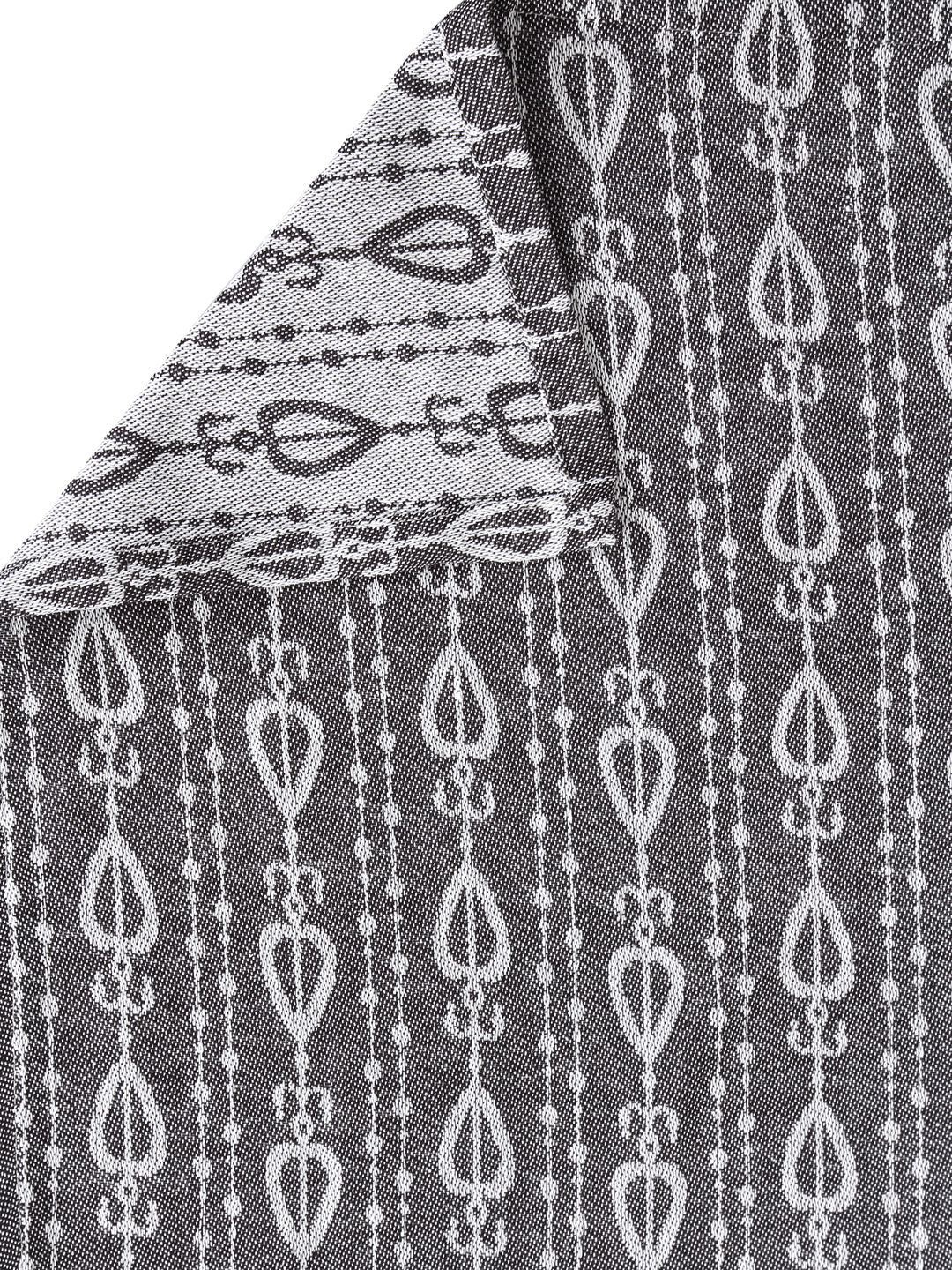 Arrabi Grey Set of 6 Stripes Handwoven Cotton Diwan Set (225 x150 cm)