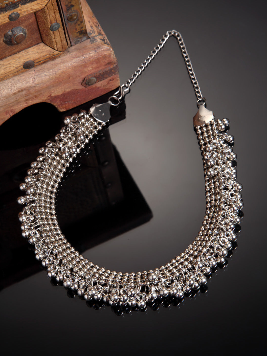 Arrabi Metallic Oxidised Necklace (30 cm)