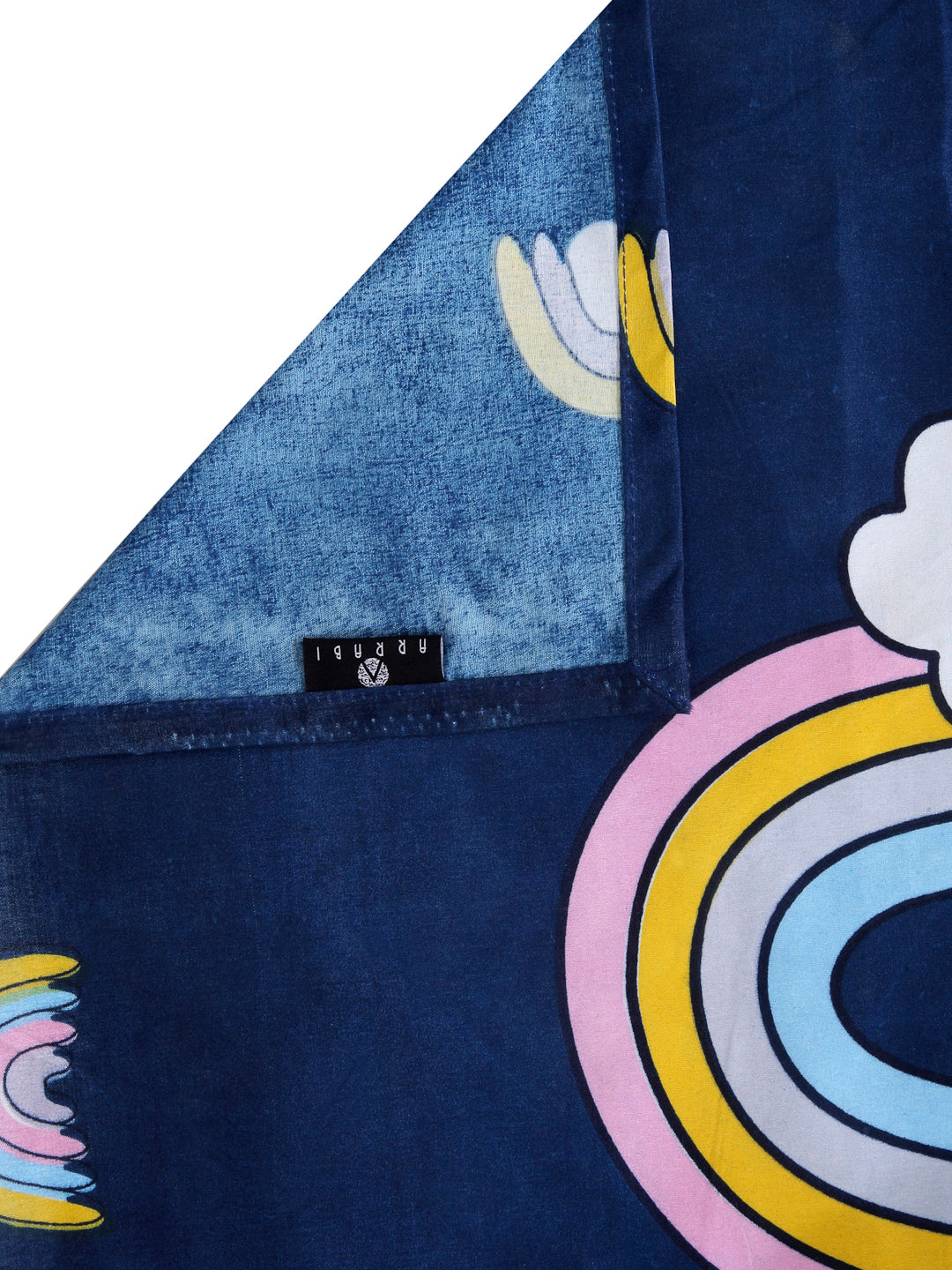 Arrabi Blue Cartoon TC Cotton Blend Double Size Bedsheet with 2 Pillow Cover