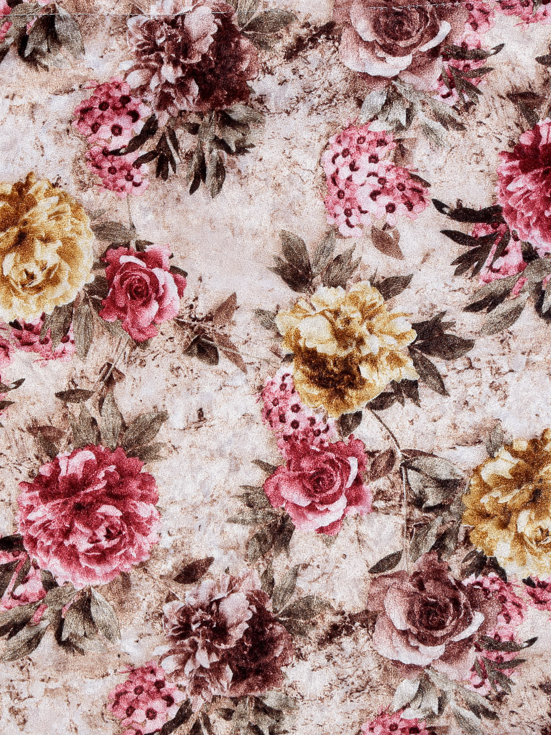 Arrabi Pink Floral TC Chenille Cotton Blend Cushion Covers (Pack of 5) (40 x 40 cm)