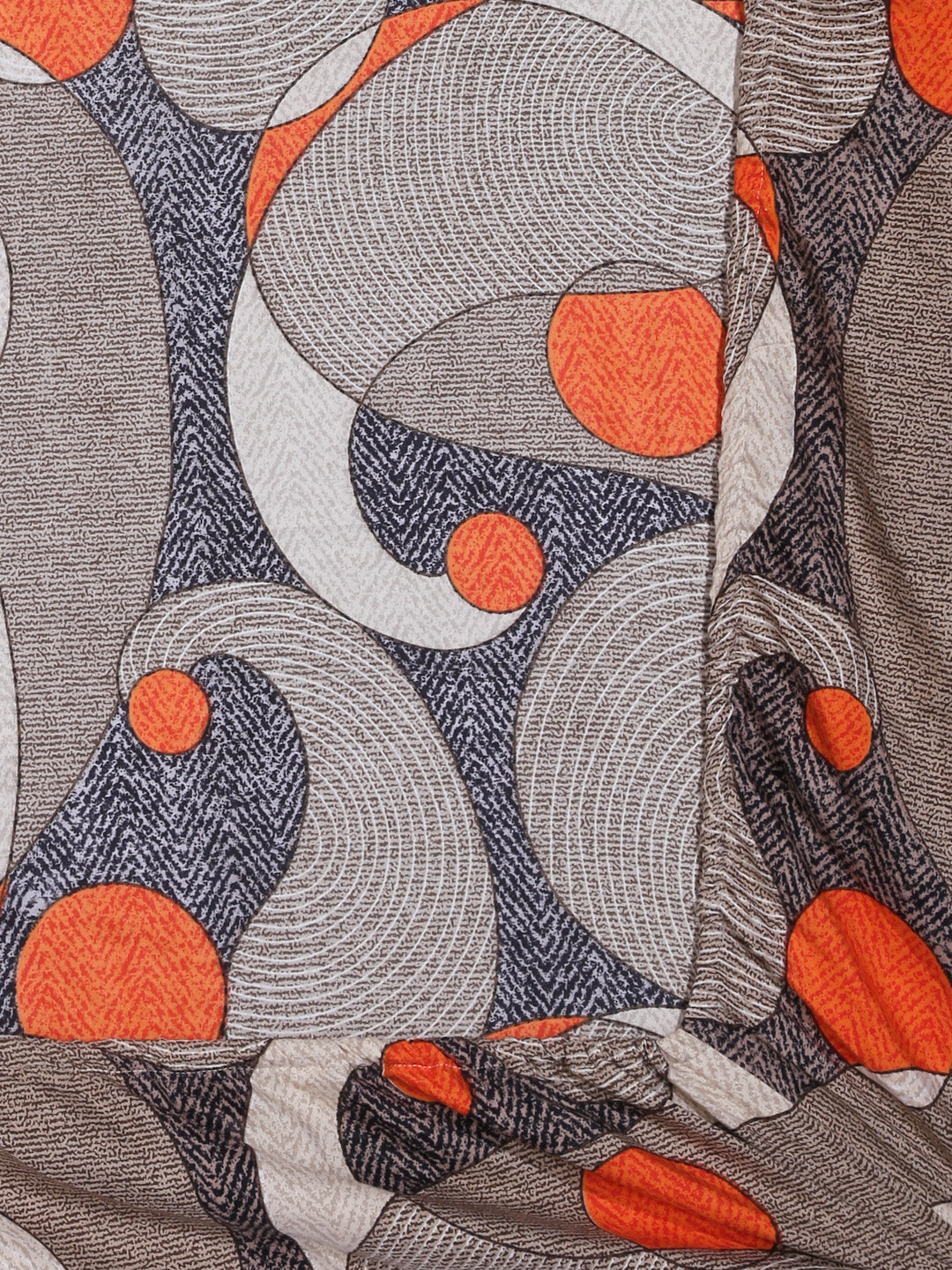 Arrabi Multi Graphic TC Cotton Blend Super King Size Fitted Bedsheet with 2 Pillow Covers(270 X 260 Cm )