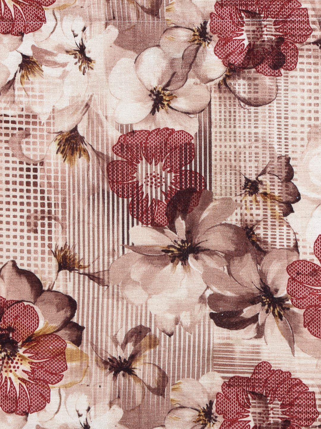 Arrabi Brown Floral TC Cotton Blend Cushion Covers (Pack of 5) (40 x 40 cm)