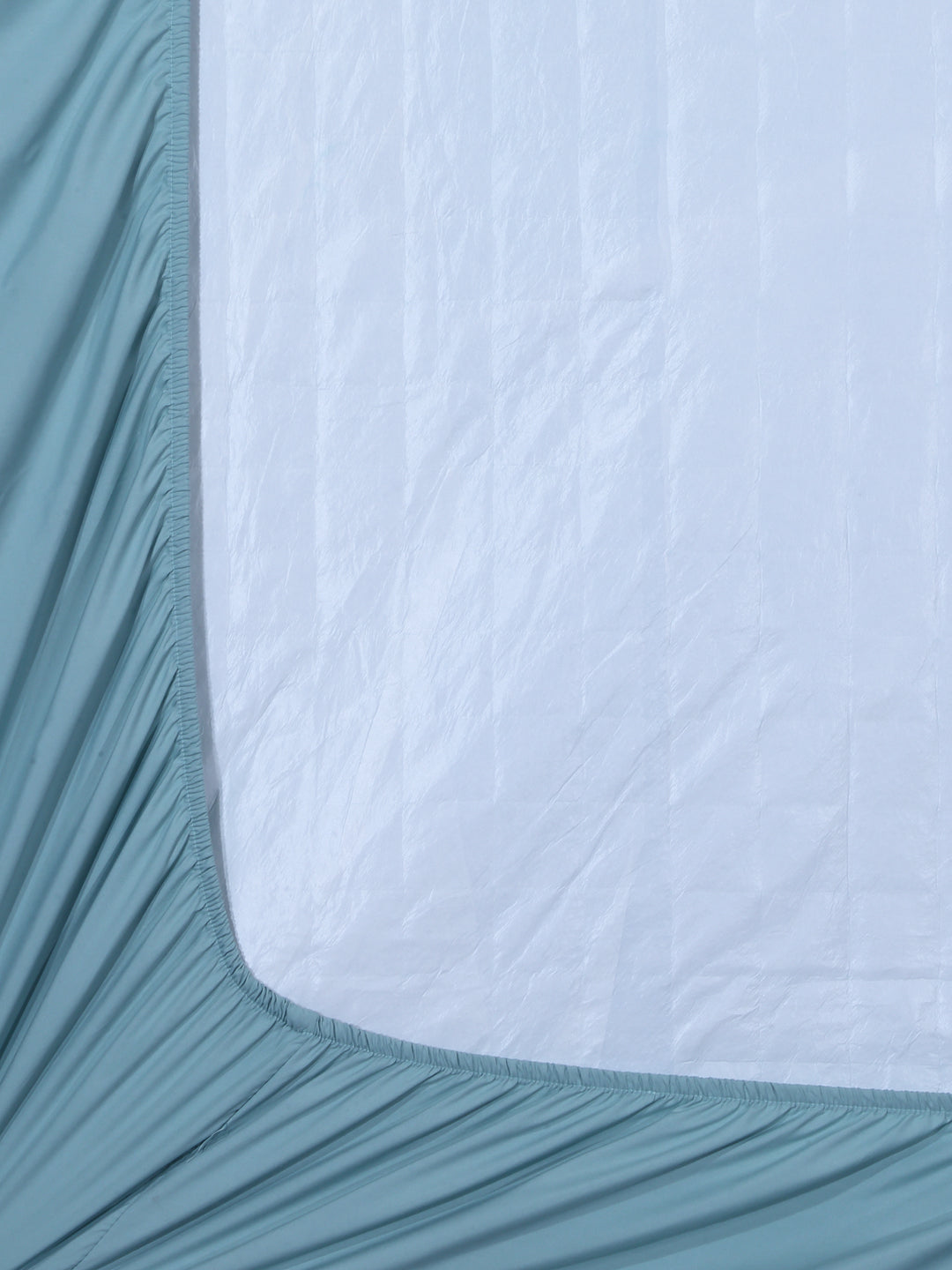 Arrabi Blue Solid TC Cotton Blend 210 GSM Double Bed Size Mattress Protector (250 X 230 cm)
