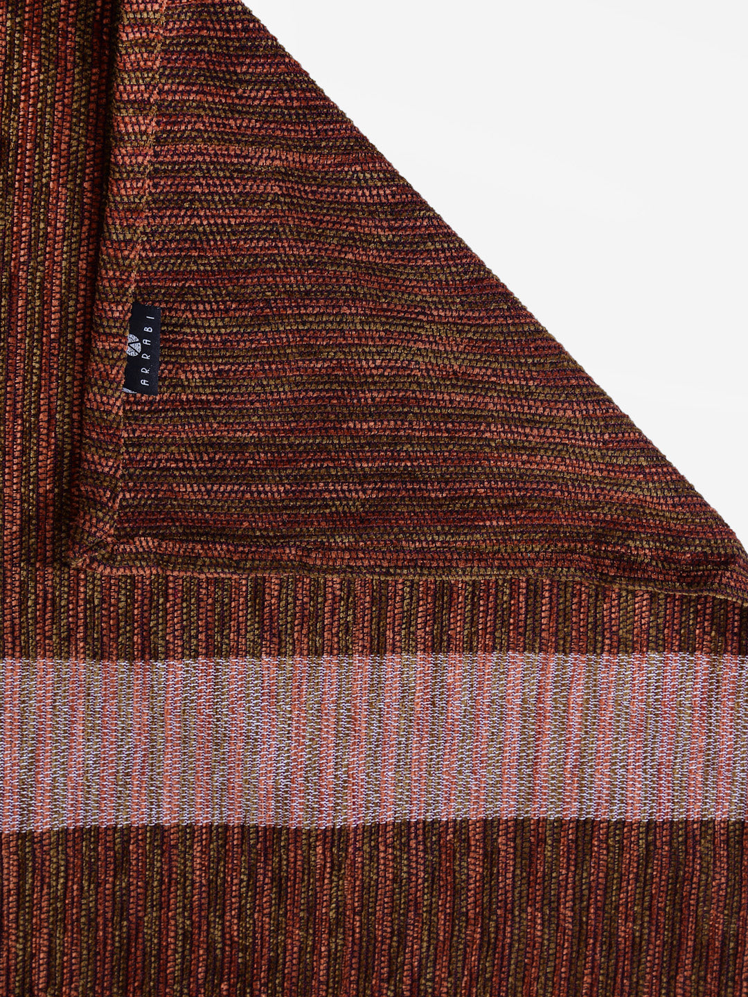 Arrabi Brown Stripes Handwoven Cotton Single Size Bedsheet with 1 Pillow Cover ( 225 X 150 cm)