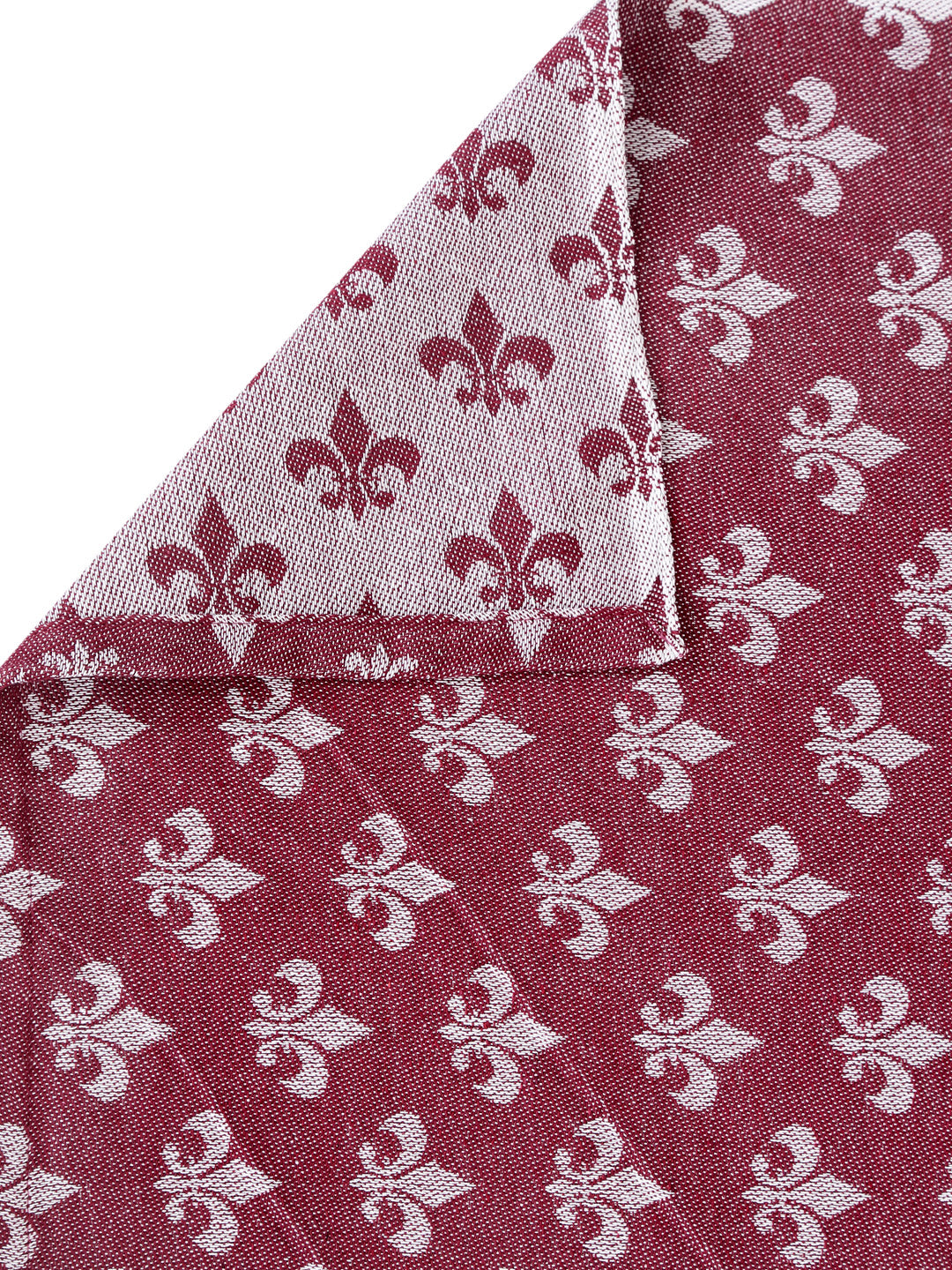 Arrabi Red Indian Handwoven Cotton 6 Seater Table Cover (225 x 150 cm)