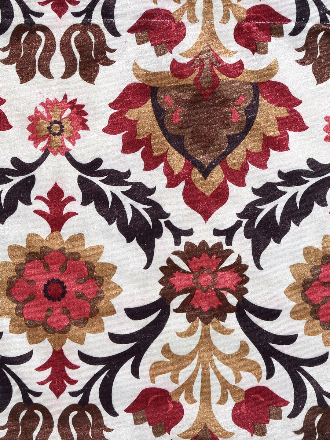 Arrabi Red Leaf TC Chenille Cotton Blend Cushion Covers (Pack of 5) (40 x 40 cm)