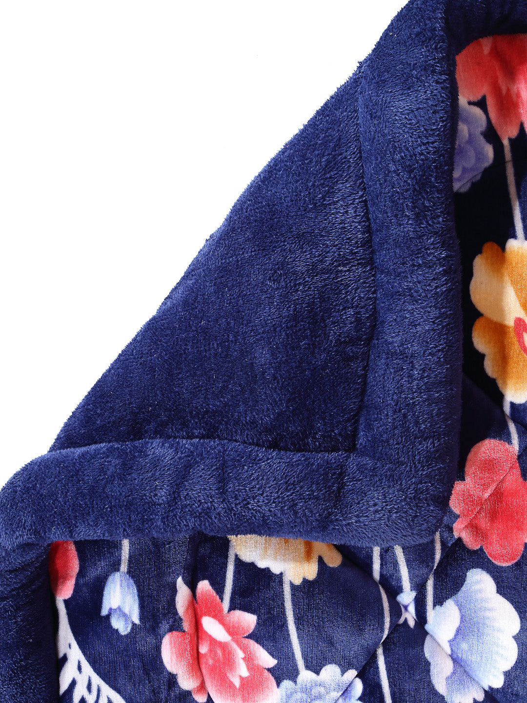 Arrabi Blue Floral Polyester Full Size 1060 GSM Single Bed Quilt (210 x 150 cm)