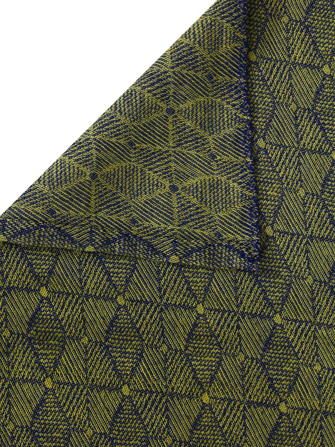 Arrabi Green Blocks Handwoven Cotton Double Size Bedsheet with 2 Pillow Covers (260 x 230 cm)