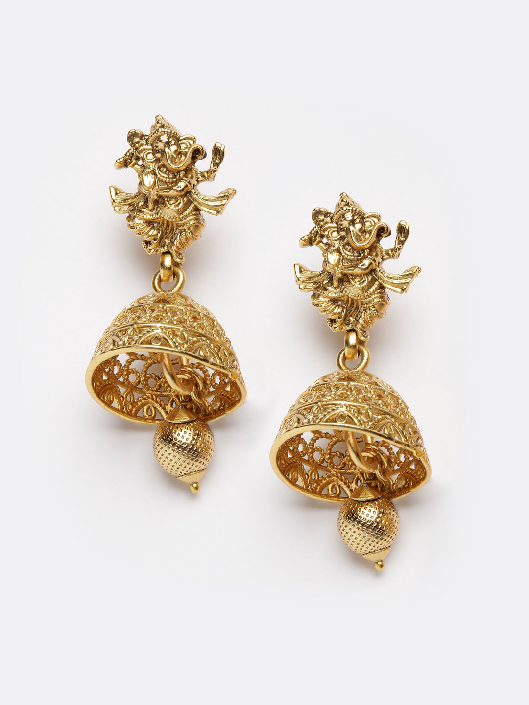 Arrabi Gold Handcrafted Jewellery Set with 2 Earrings(56 cm)