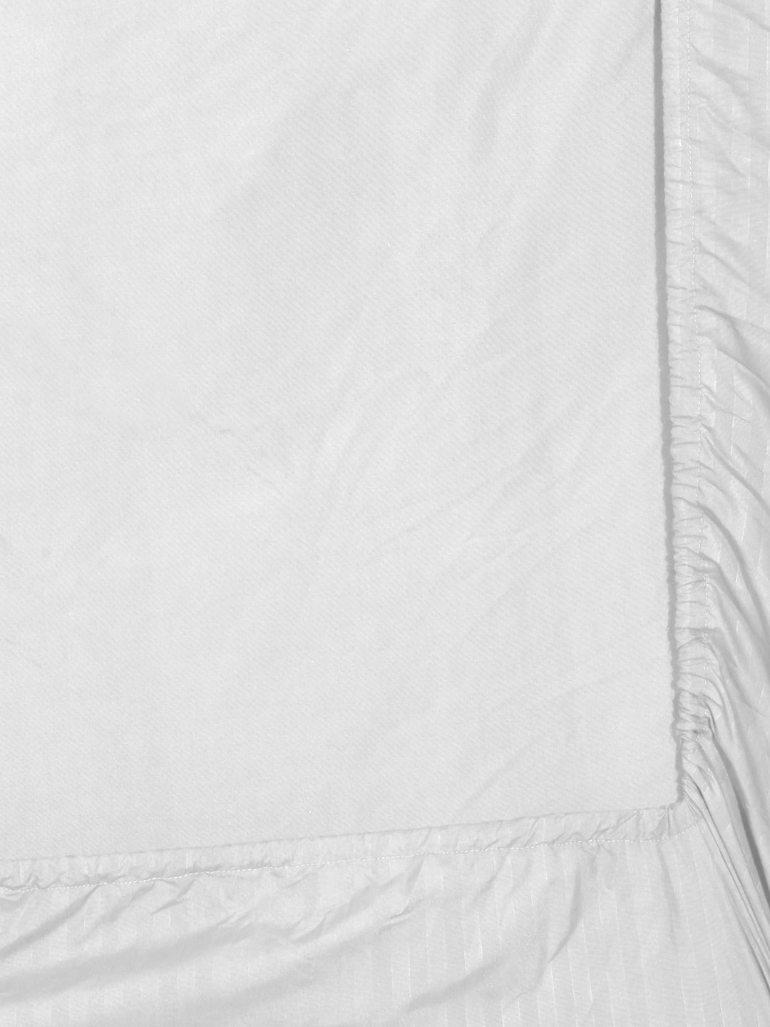 Arrabi White Stripes TC Cotton Blend Single Size Fitted Bedsheet with 1 Pillow Cover (220 X 150 cm)