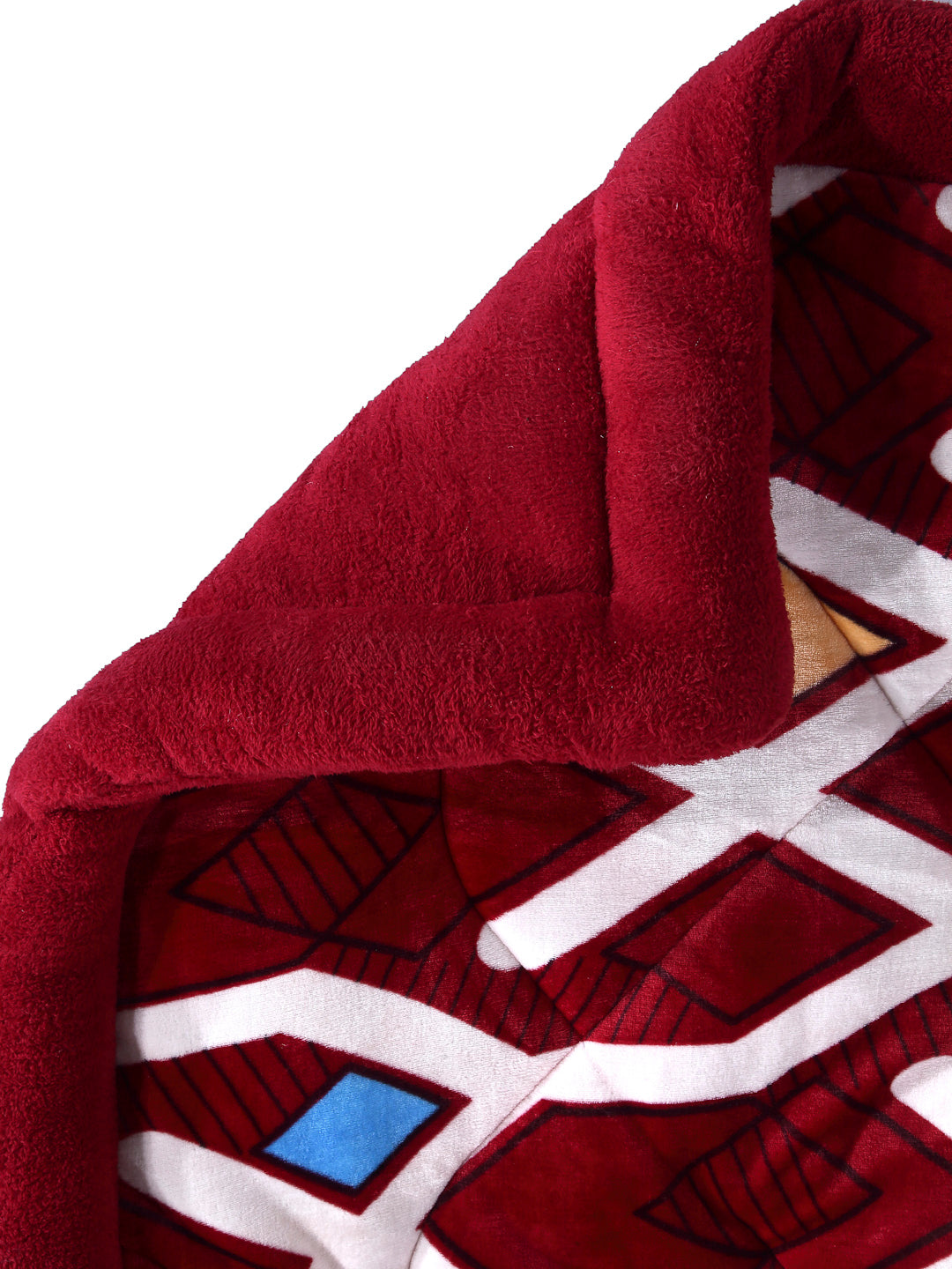 Arrabi Red Geometric Polyester Full Size 1060 GSM Single Bed Quilt (210 x 150 cm)