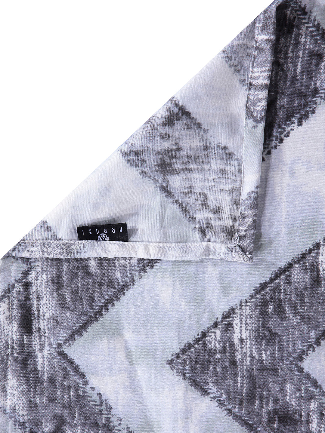 Arrabi Grey Graphic TC Cotton Blend Double King Size Bedsheet with 2 Pillow Covers (270 x 260 cm)
