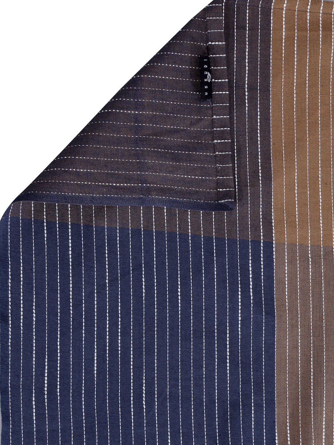 Arrabi Multi Checks Handwoven Cotton Super King Size Bedsheet with 2 Pillow Covers (270 X 260 cm)