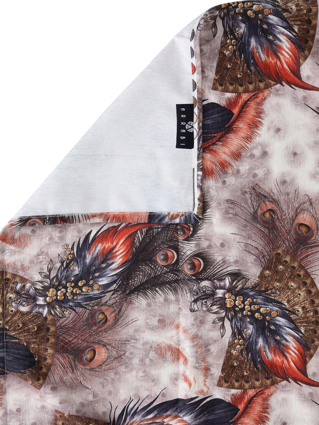 Arrabi White Leaf TC Cotton Blend 6 Seater Table Cover (180 x 130 cm)