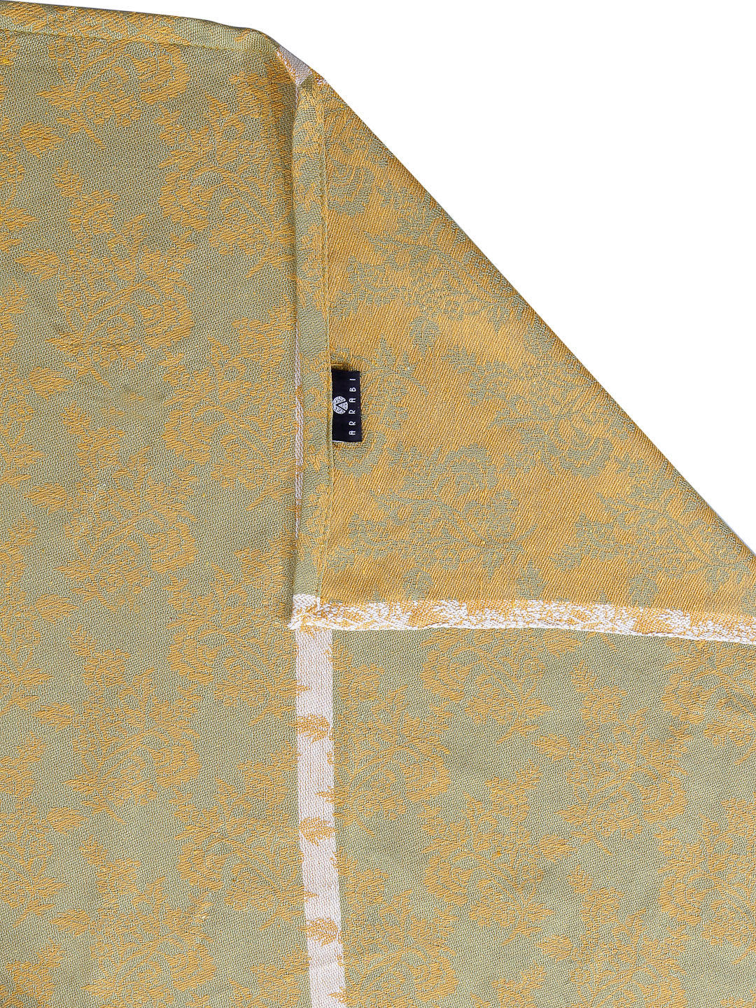 Arrabi Yellow Floral Handwoven Cotton Single Size Bedsheet with 1 Pillow Cover ( 225 X 150 cm)