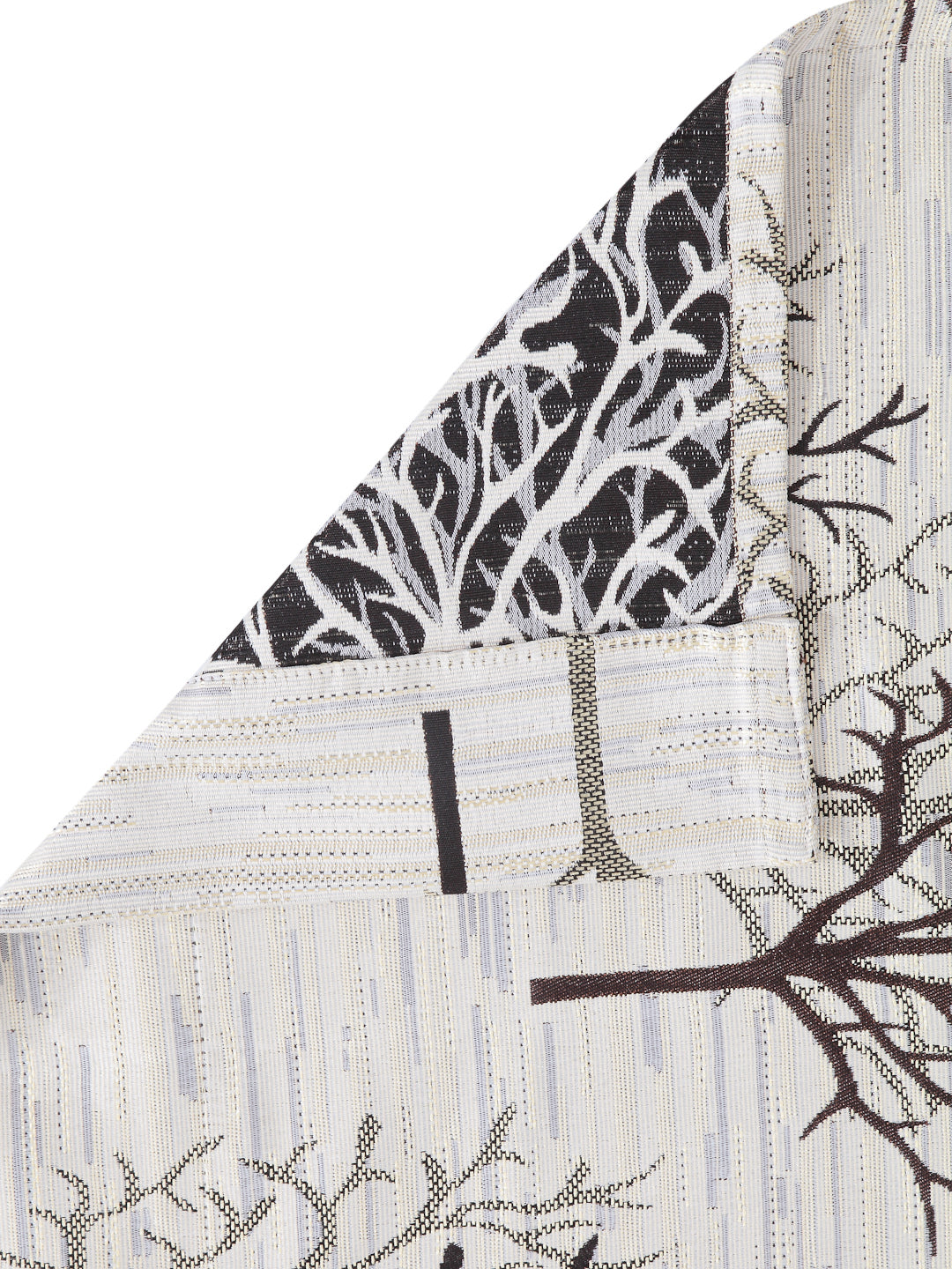 Arrabi Brown Tree Print TC Cotton Blend Set of 2 Long Door Curtains (275 X 120 cm)
