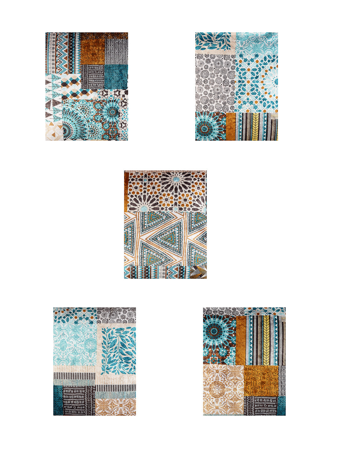 Arrabi Multi Indian TC Chenille Cotton Blend Cushion Covers (Pack of 5) (40 x 40 cm)