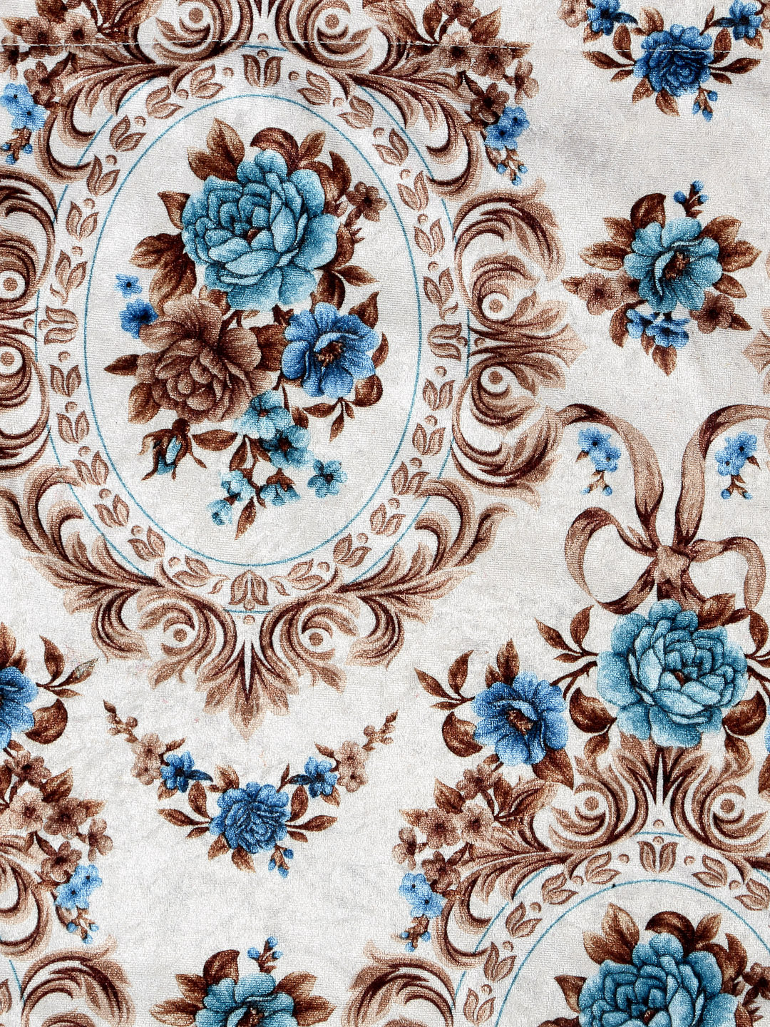Arrabi Blue Floral TC Chenille Cotton Blend Cushion Covers (Pack of 5) (40 x 40 cm)