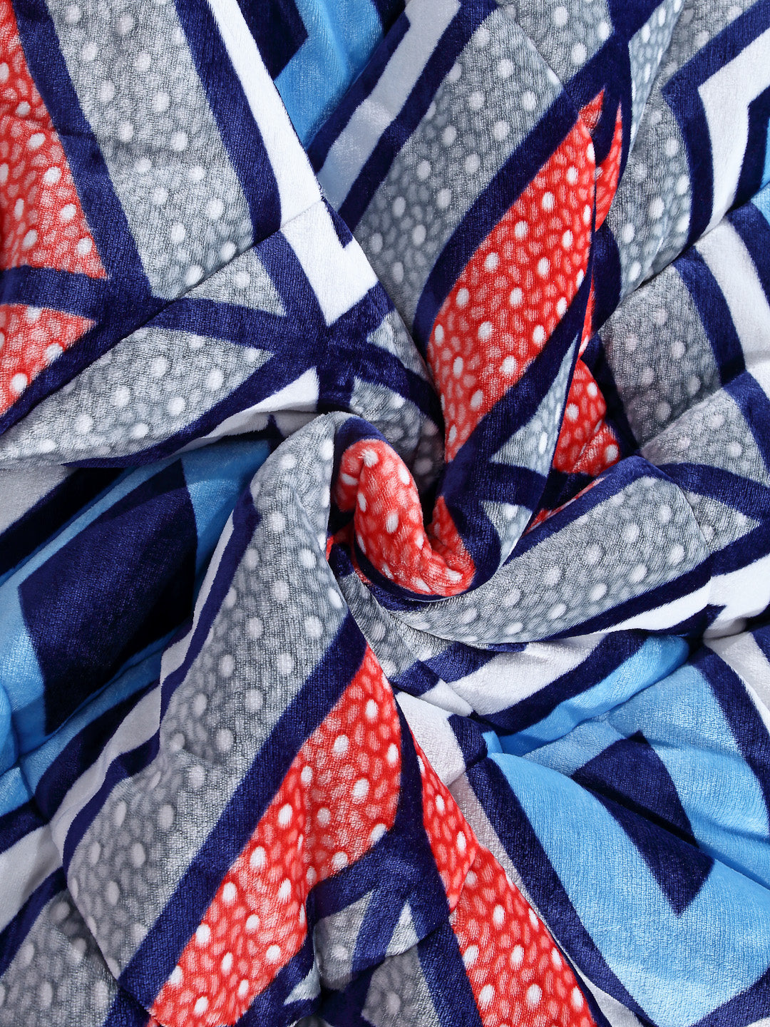 Arrabi Multi Geometric Polyester King Size 950 GSM Double Quilt (220 X 210 cm)