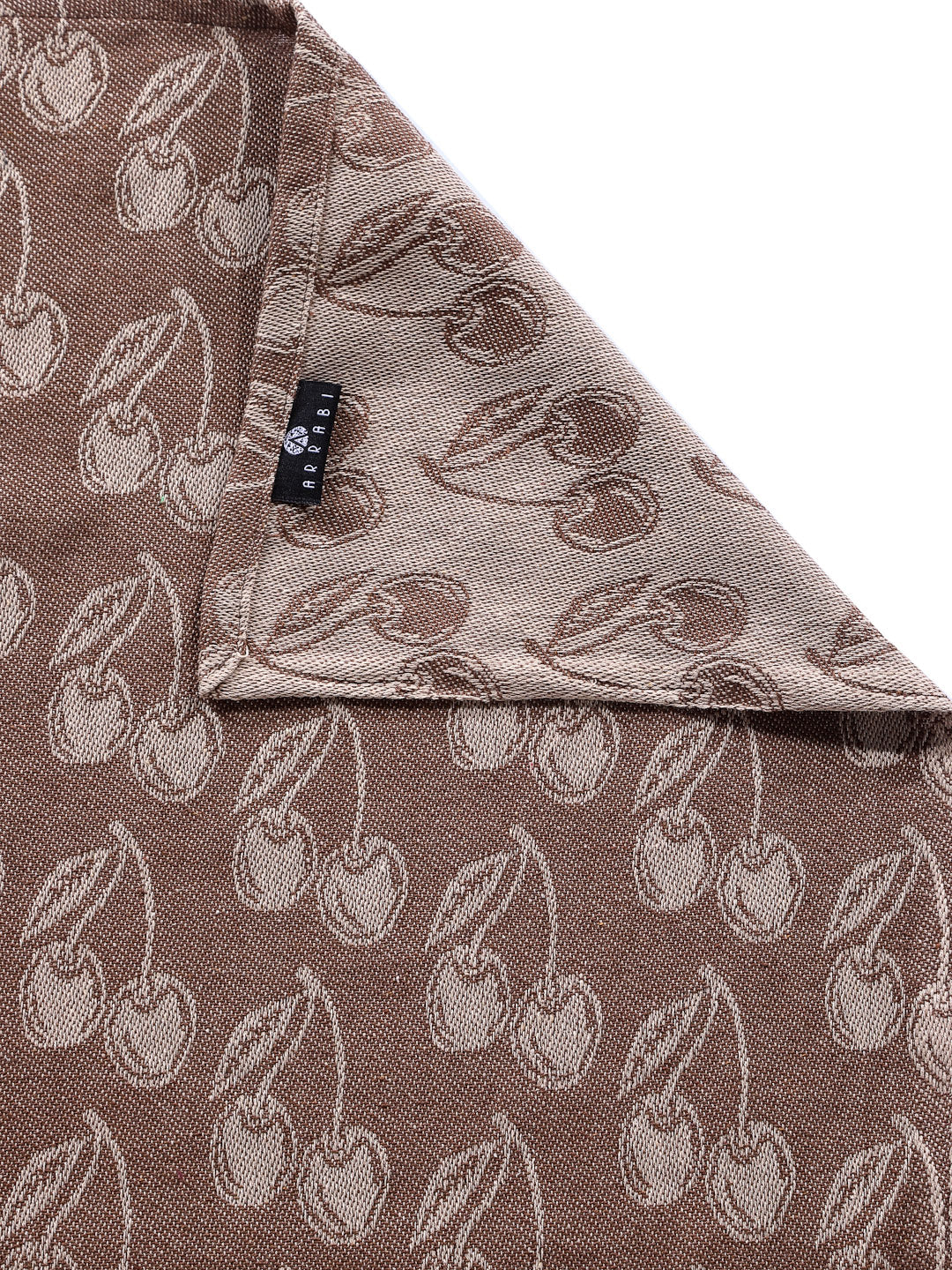 Arrabi Brown Graphic Handwoven Cotton Super King Size Bedsheet with 2 Pillow Covers (270 X 270 cm)