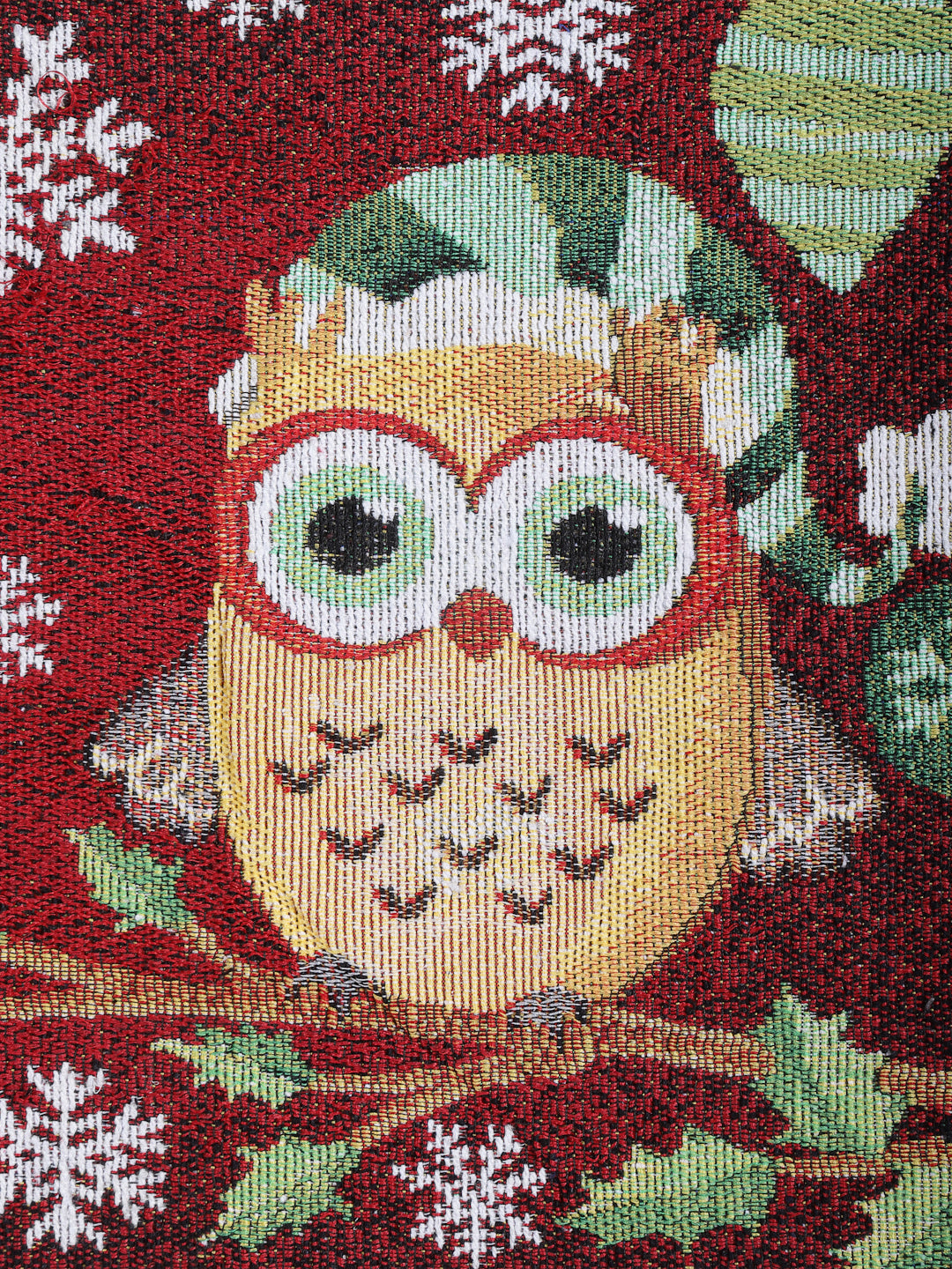 Arrabi Red Graphic Cotton Blend Full Size Table Mat (Pack of 6) (45 X 30 cm)