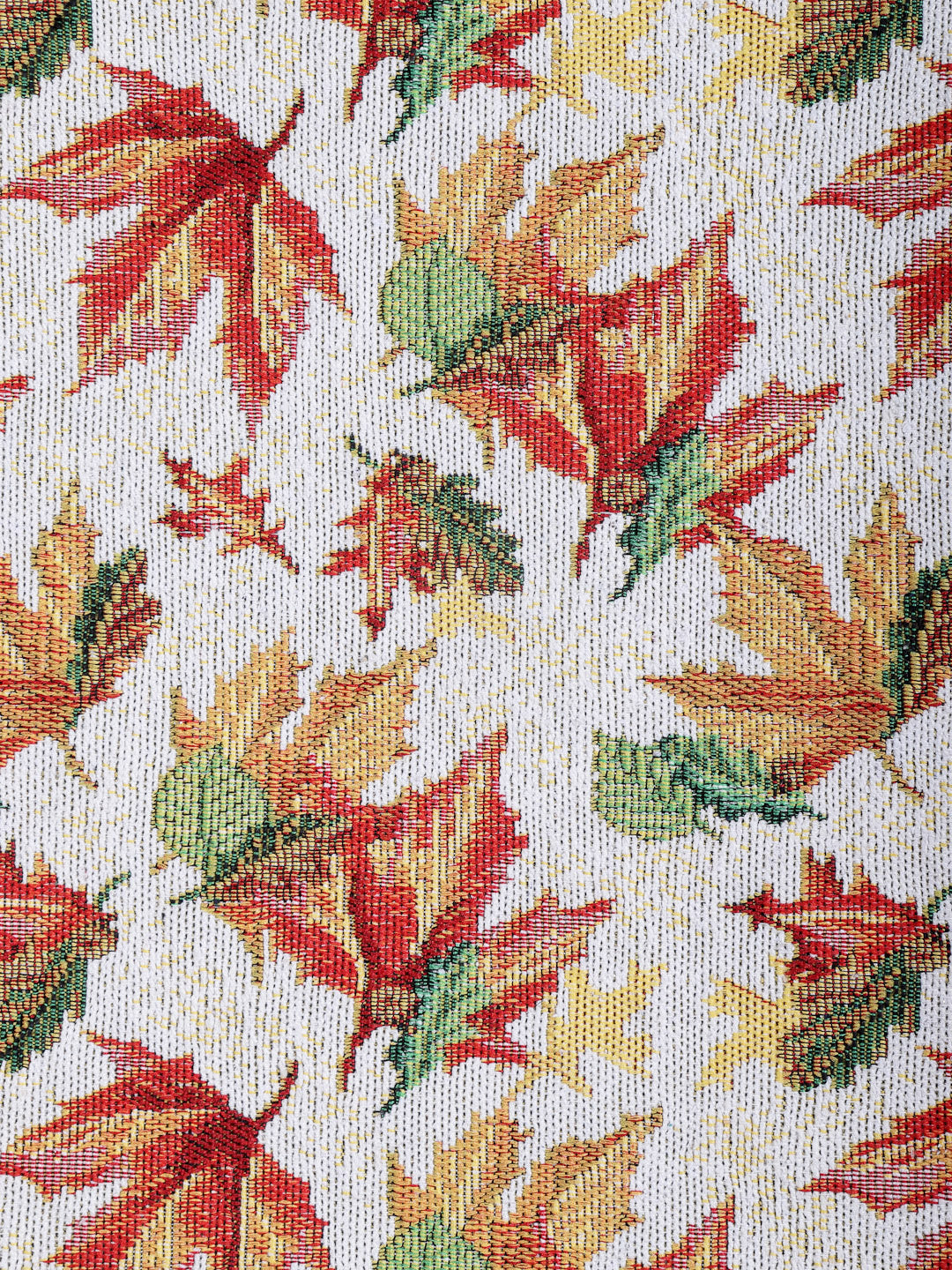 Arrabi Yellow Leaf Cotton Blend Full Size Table Mat (Pack of 6) (45 X 30 cm)