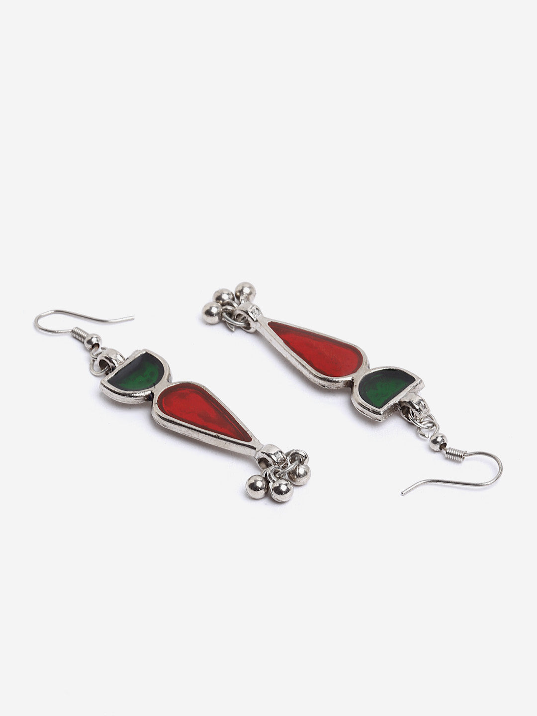 Arrabi Red Meenakari Jewellery Set with 2 Earrings (40 cm)