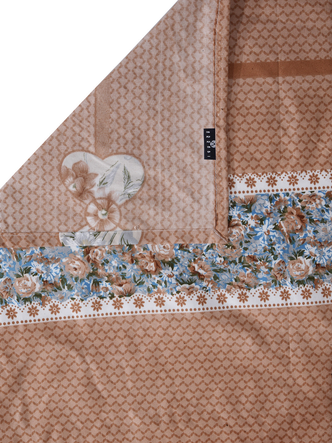 Arrabi Multi Floral TC Cotton Blend Double Size Bedsheet with 2 Pillow Cover